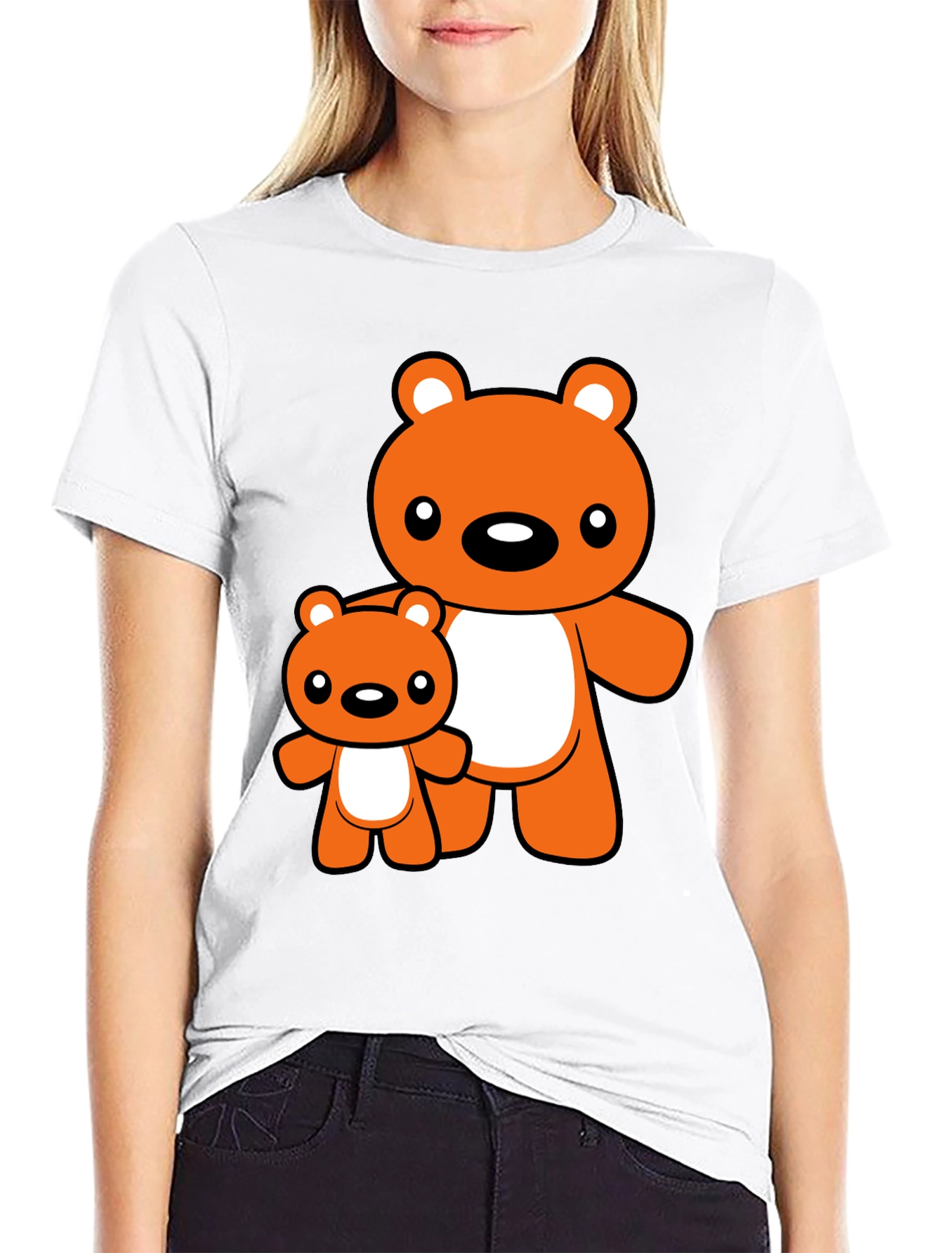 Black Cute Bear Graphic Tee - Black T-Shirt view 9