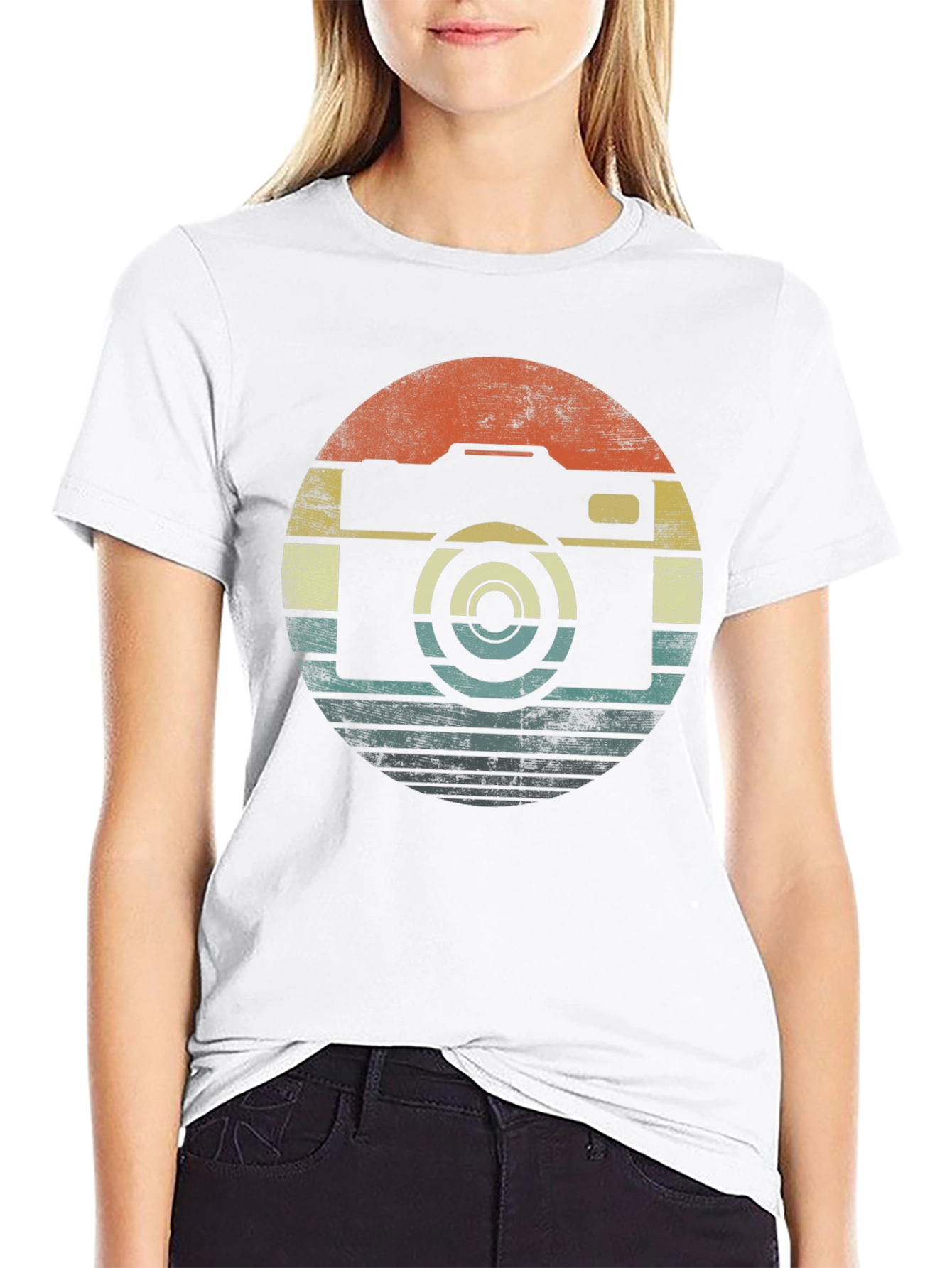 Black Retro Camera Graphic T-Shirt - Black view 9