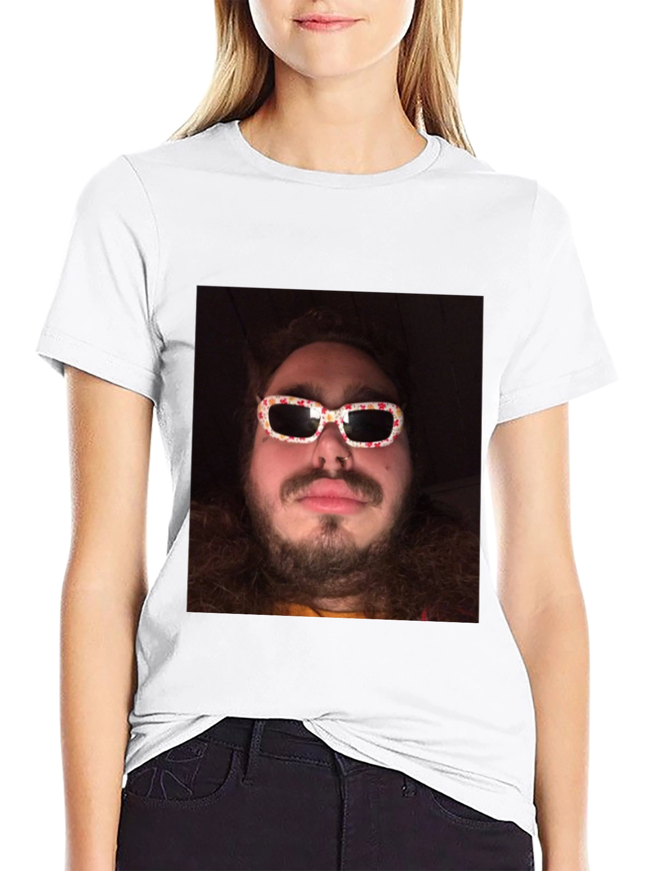 Black Novelty Graphic Tee - Man with Sunglasses view 9