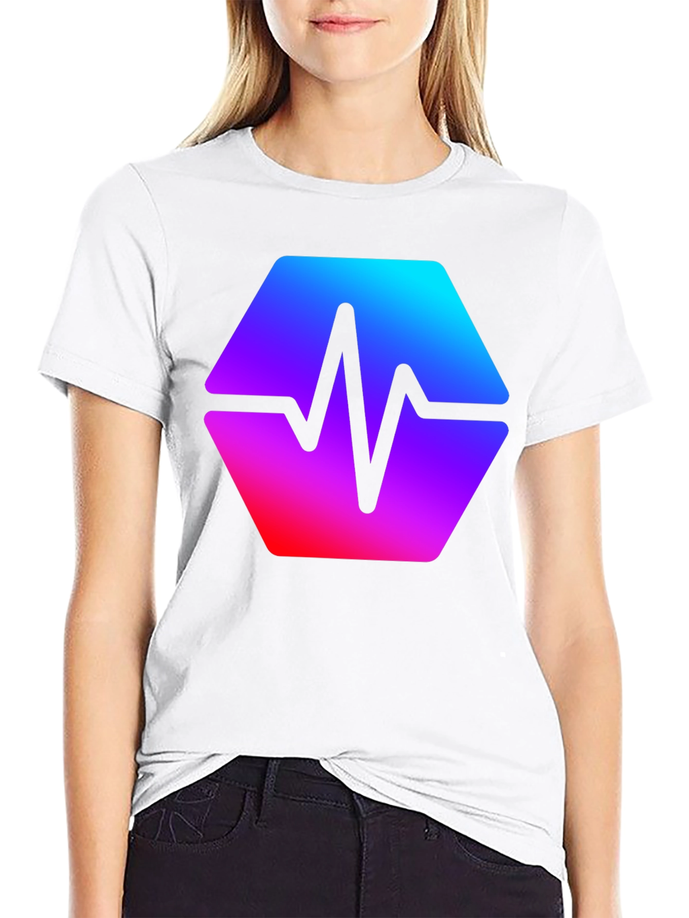 Black Hex Pulse Graphic T-Shirt - Modern Style view 9
