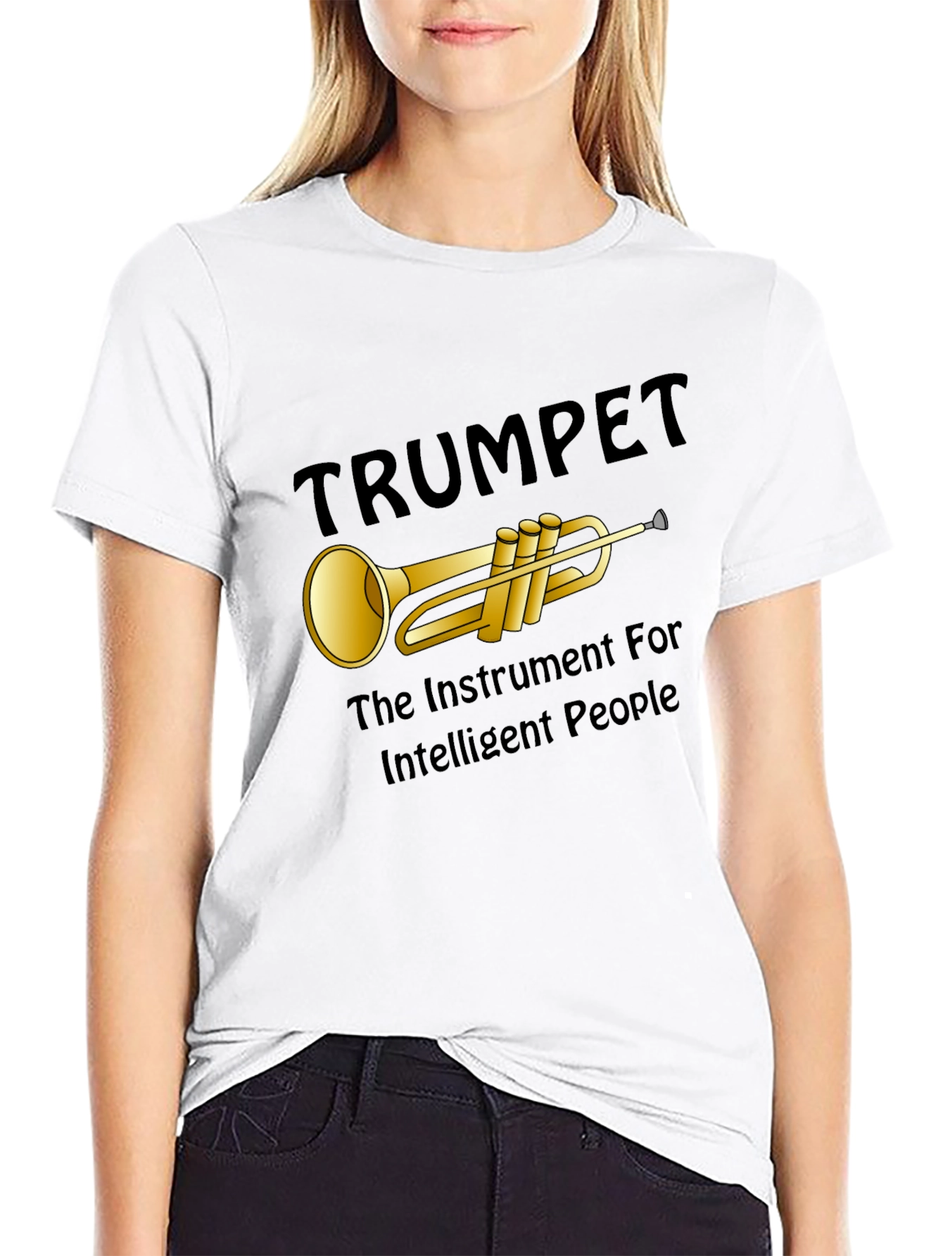 Black Trumpet Instrument Graphic T-Shirt view 9