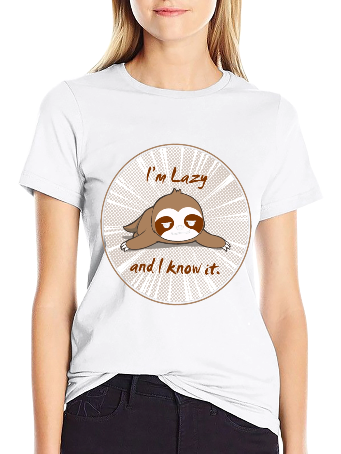 Black Lazy Sloth T-Shirt Funny Graphic Tee view 9