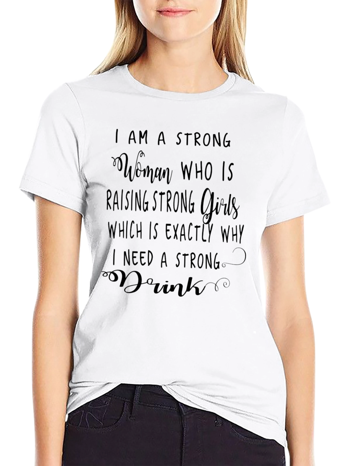 Black Strong Woman Graphic T-Shirt view 9