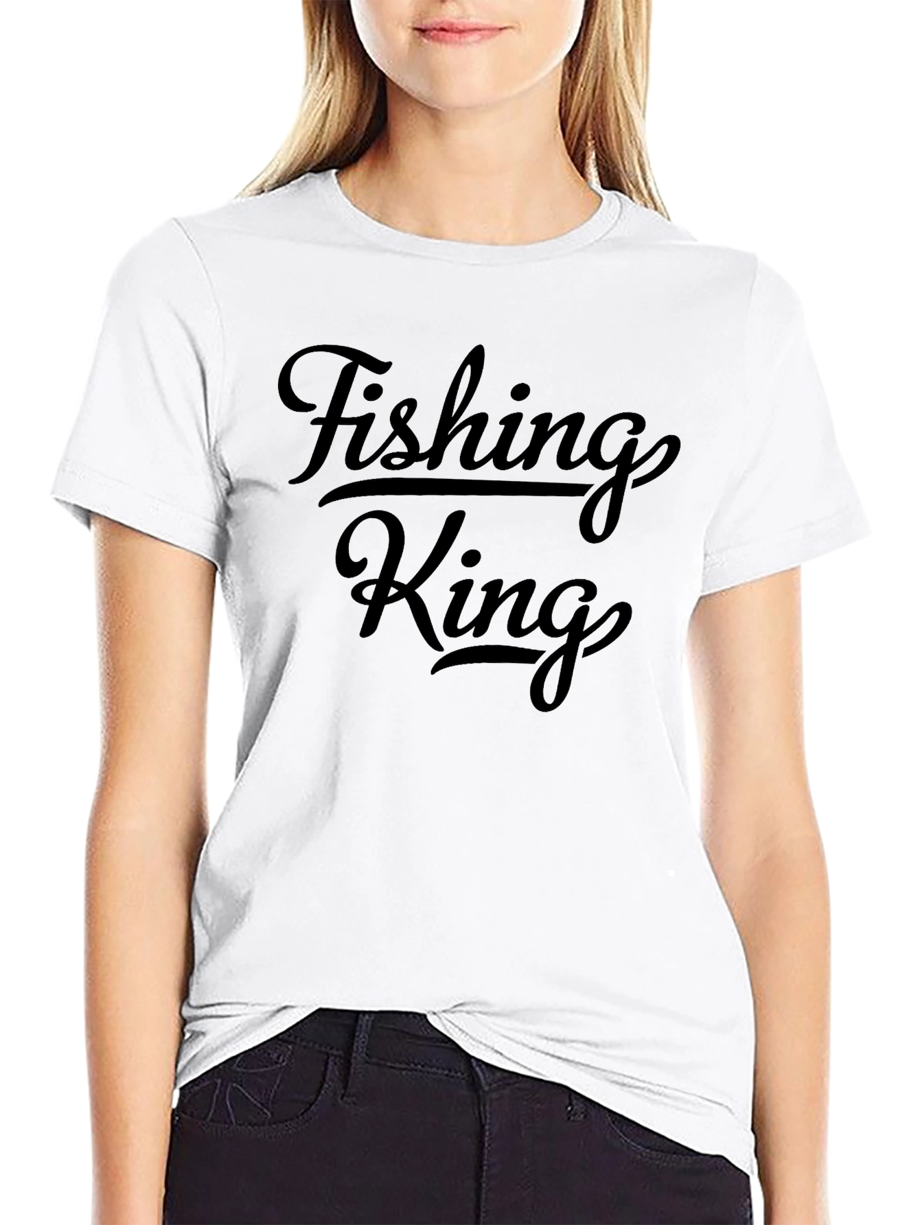 Black Fishing King Graphic Tee - Men's Black T-Shirt view 9
