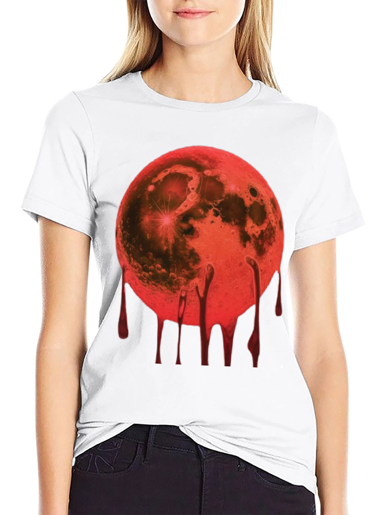 Black Blood Moon Graphic Tee - Men's Black T-Shirt view 9