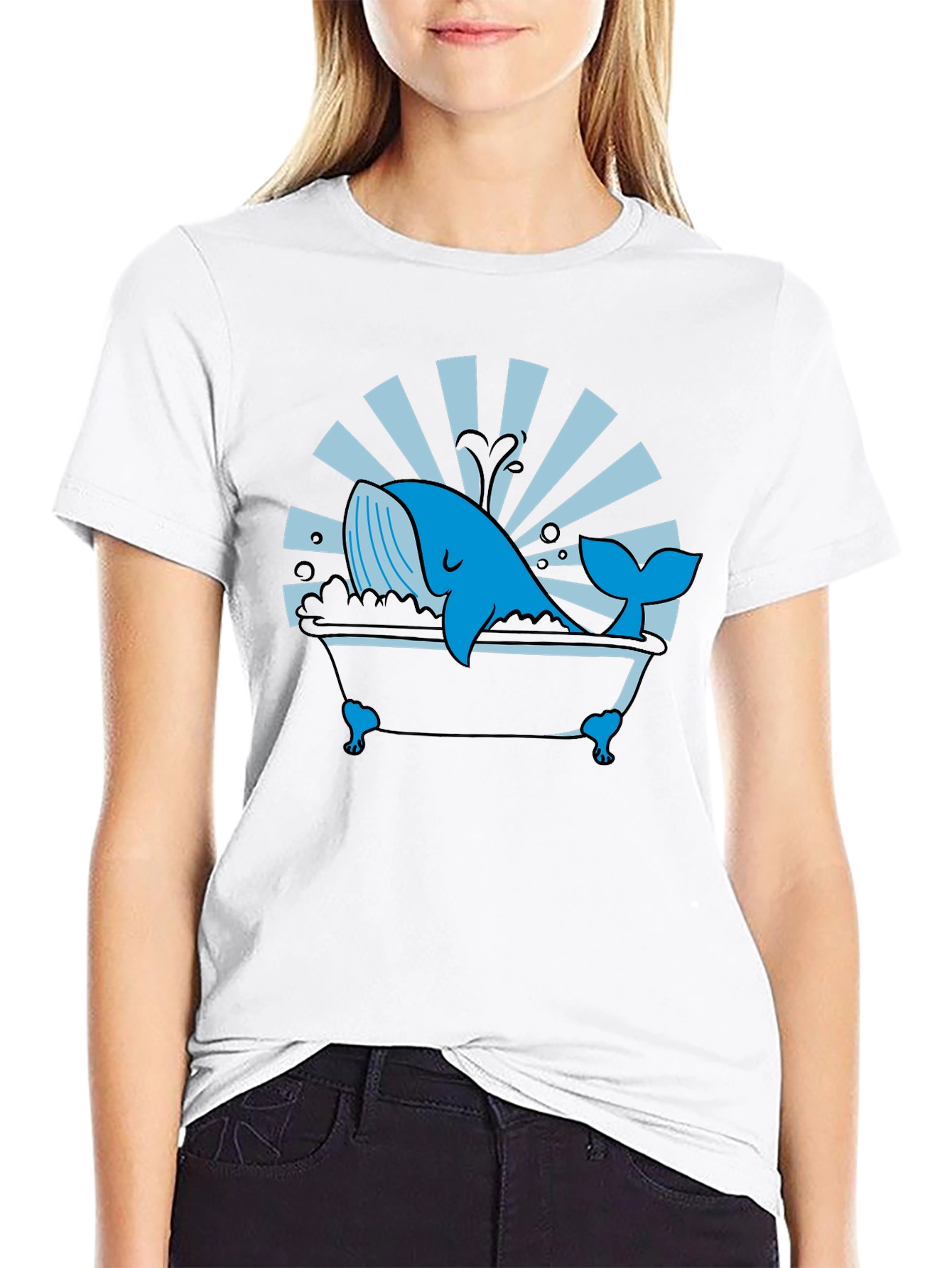 Black Whale in Tub T-Shirt view 9