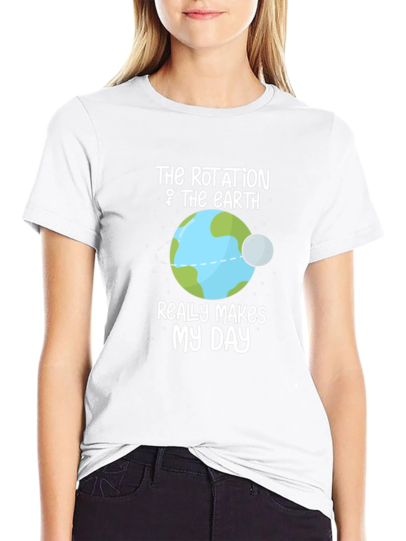 Black Rotation of Earth Graphic T-Shirt view 9