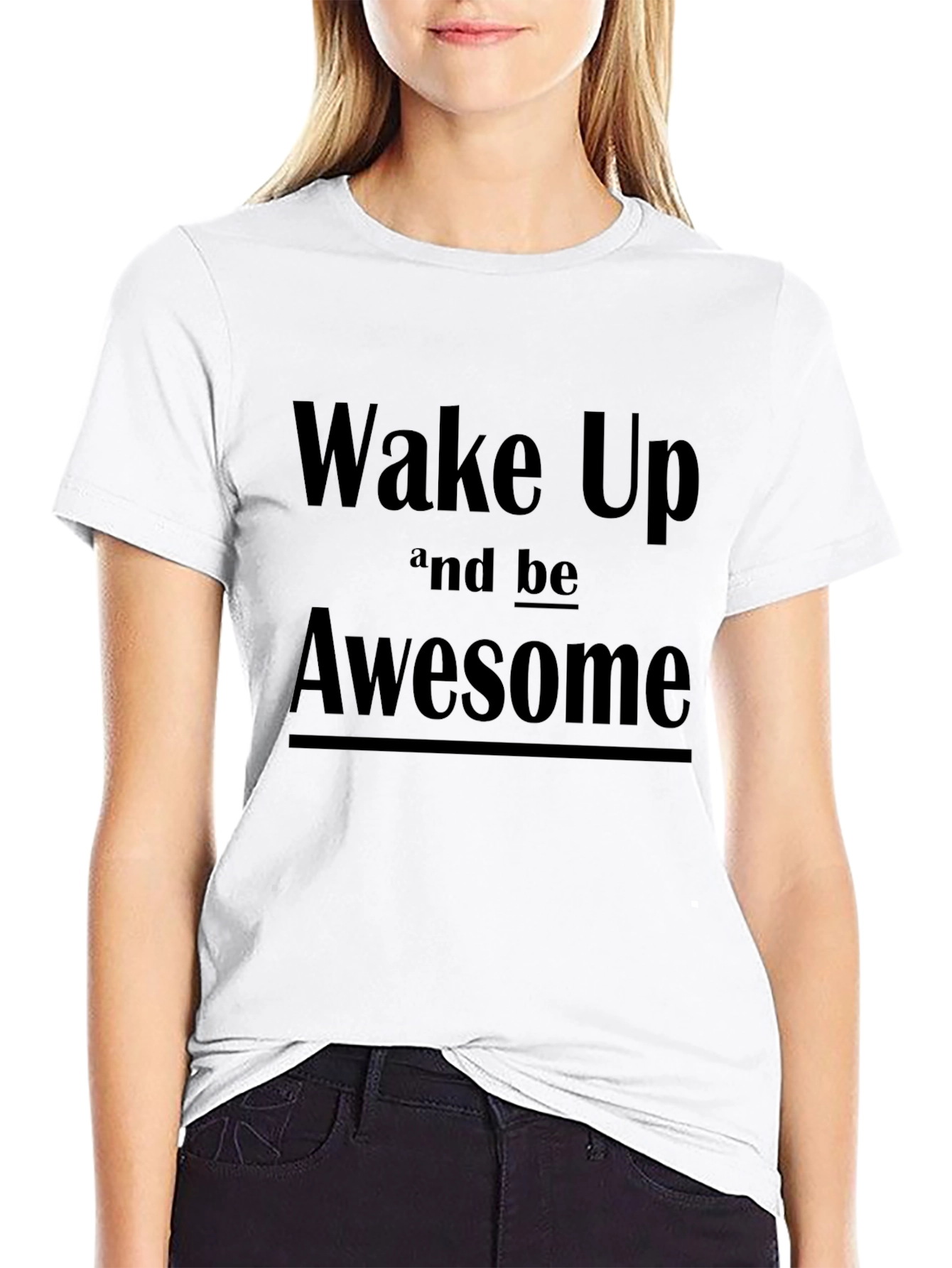 Black Wake Up Awesome Graphic Tee - Men's Black T-Shirt view 9