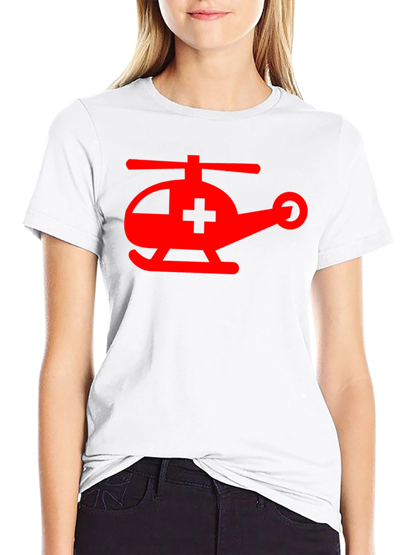 Black Medical Helicopter Graphic Tee - Black Cotton Comfort view 9