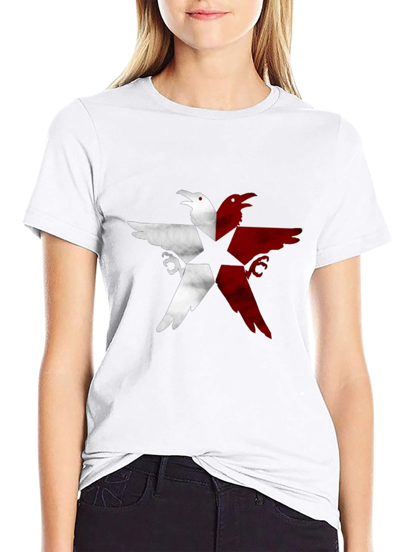 Raven Star Graphic Tee - Unisex Black T-Shirt - 9