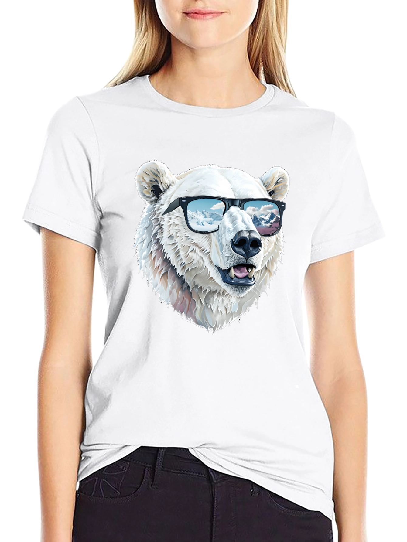 Black Cool Polar Bear T-Shirt view 9