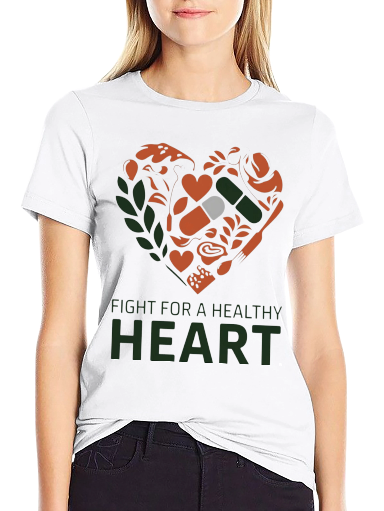 Black Healthy Heart T-Shirt view 9