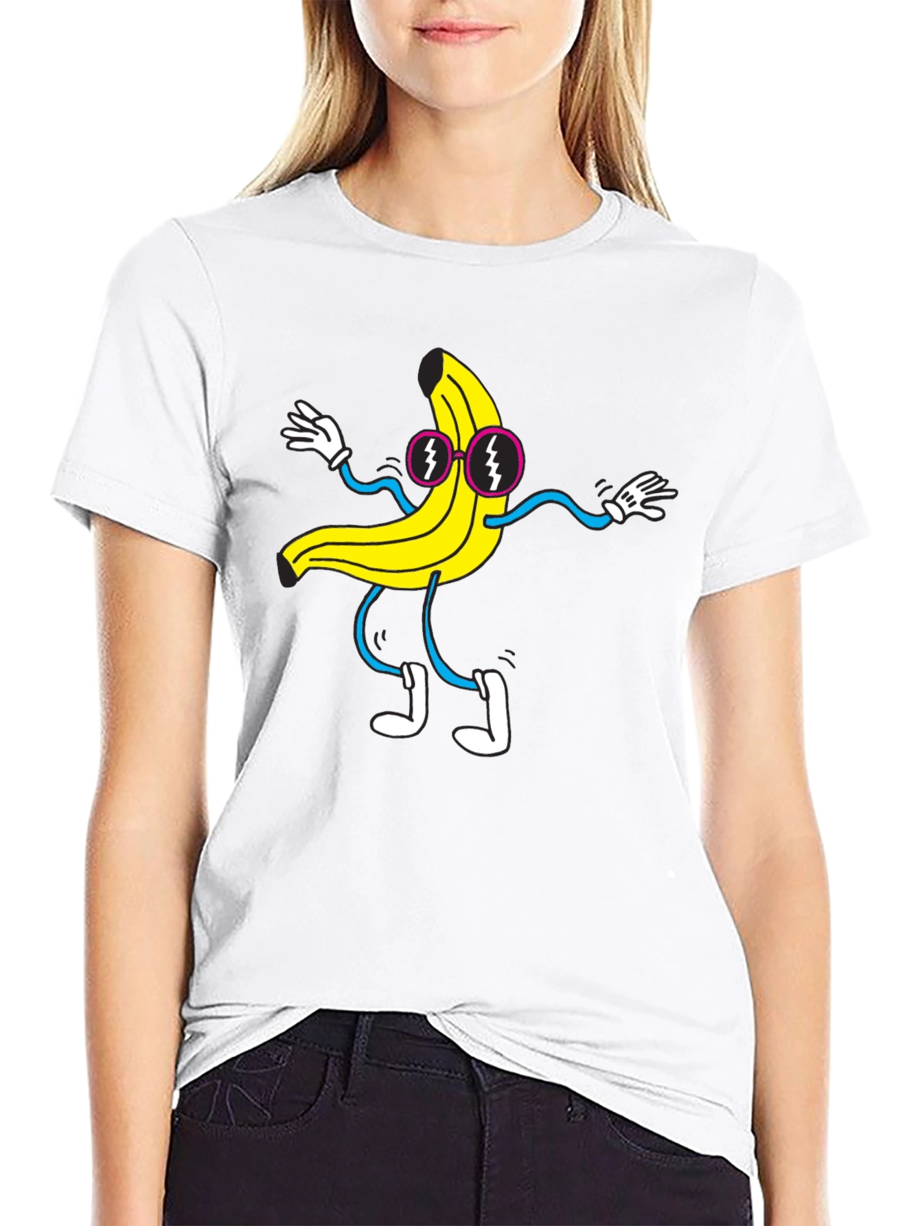 Black Funky Banana Graphic T-Shirt - Black Cotton Tee view 9