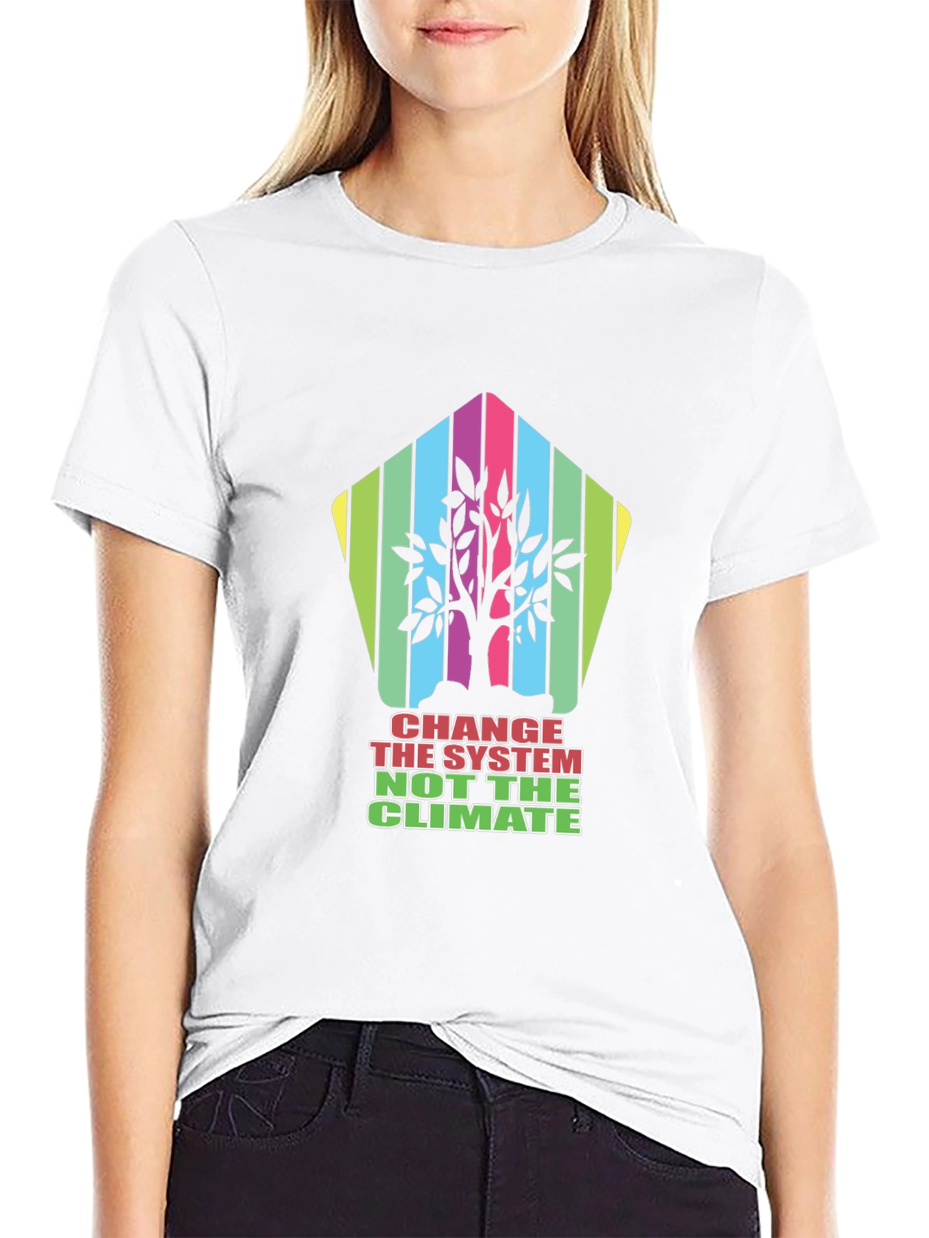 Black Climate Awareness Graphic Tee - Change the System view 9