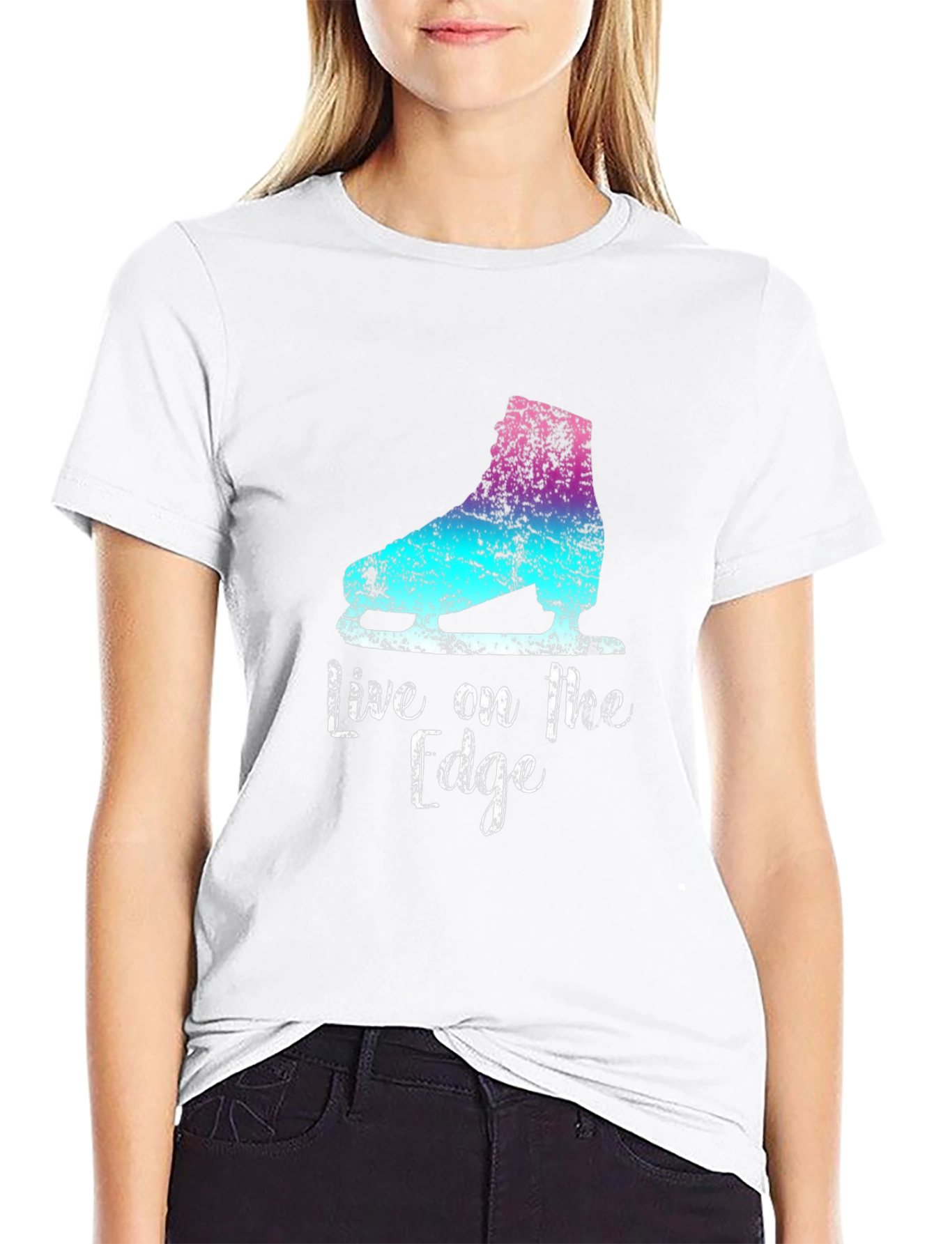 Black Live on the Edge - Ice Skating T-Shirt view 9