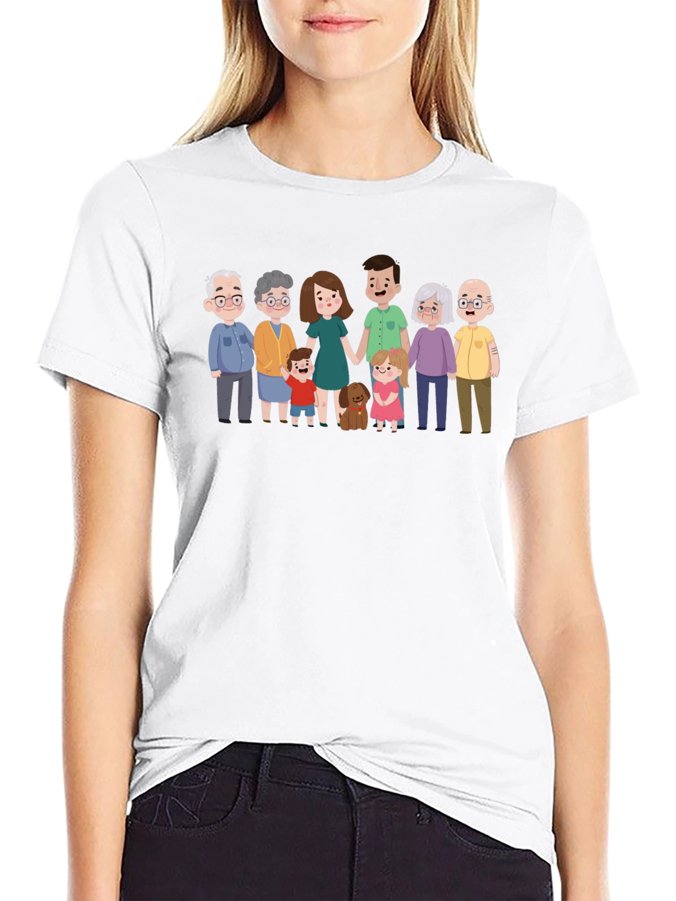 Black Family Portrait Graphic Tee - Black Cotton Blend view 9