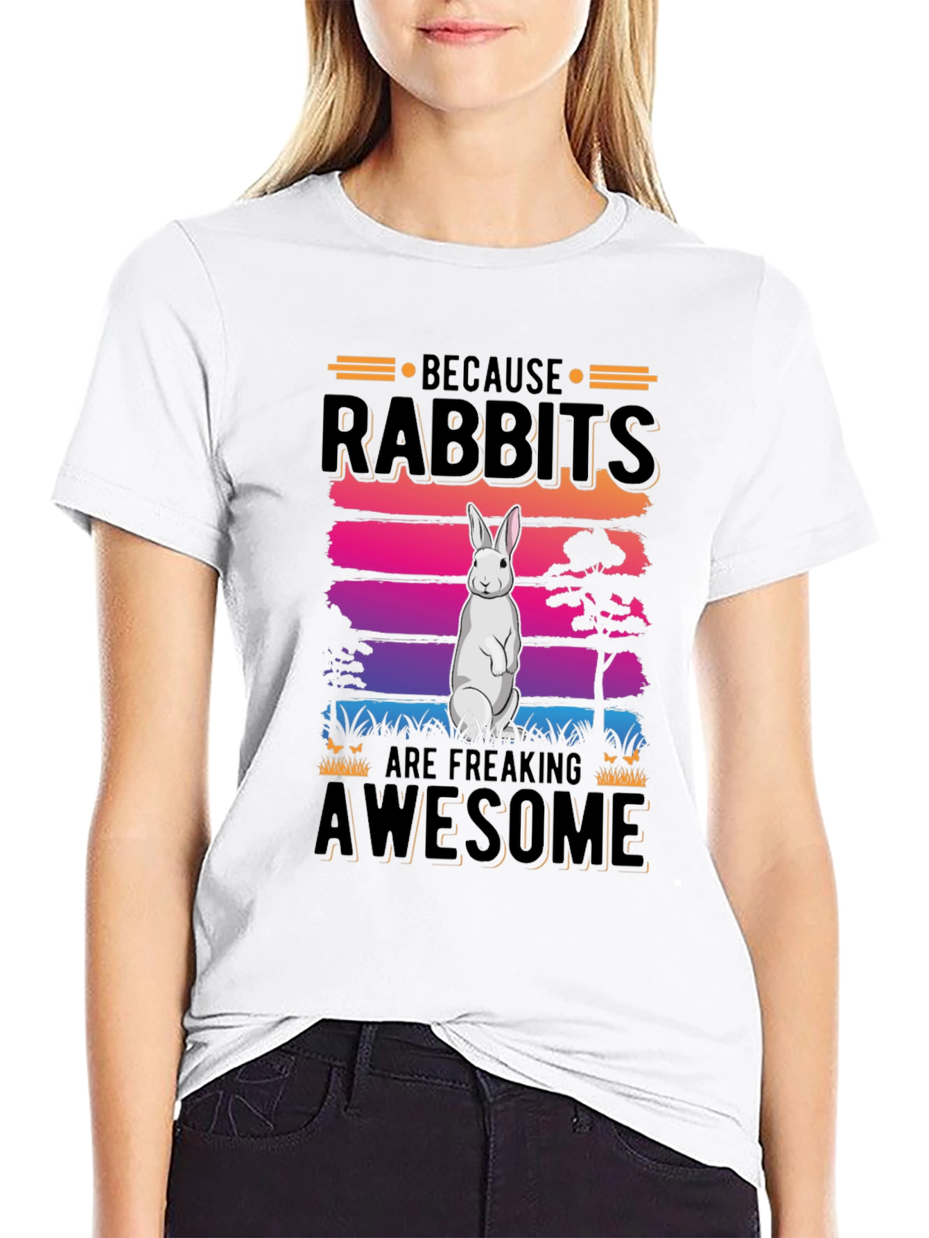 Black Rabbit Lover T-Shirt - Because Rabbits are Freaking Awesome view 9