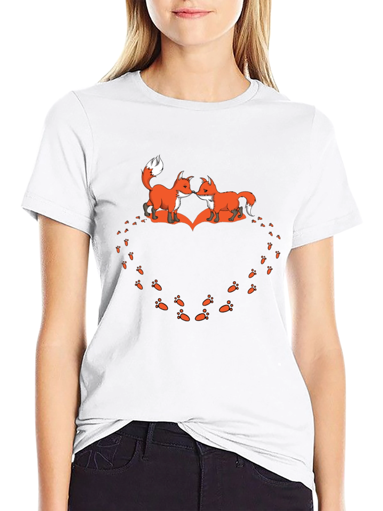 Black Fox Love Heart Print Tee view 9