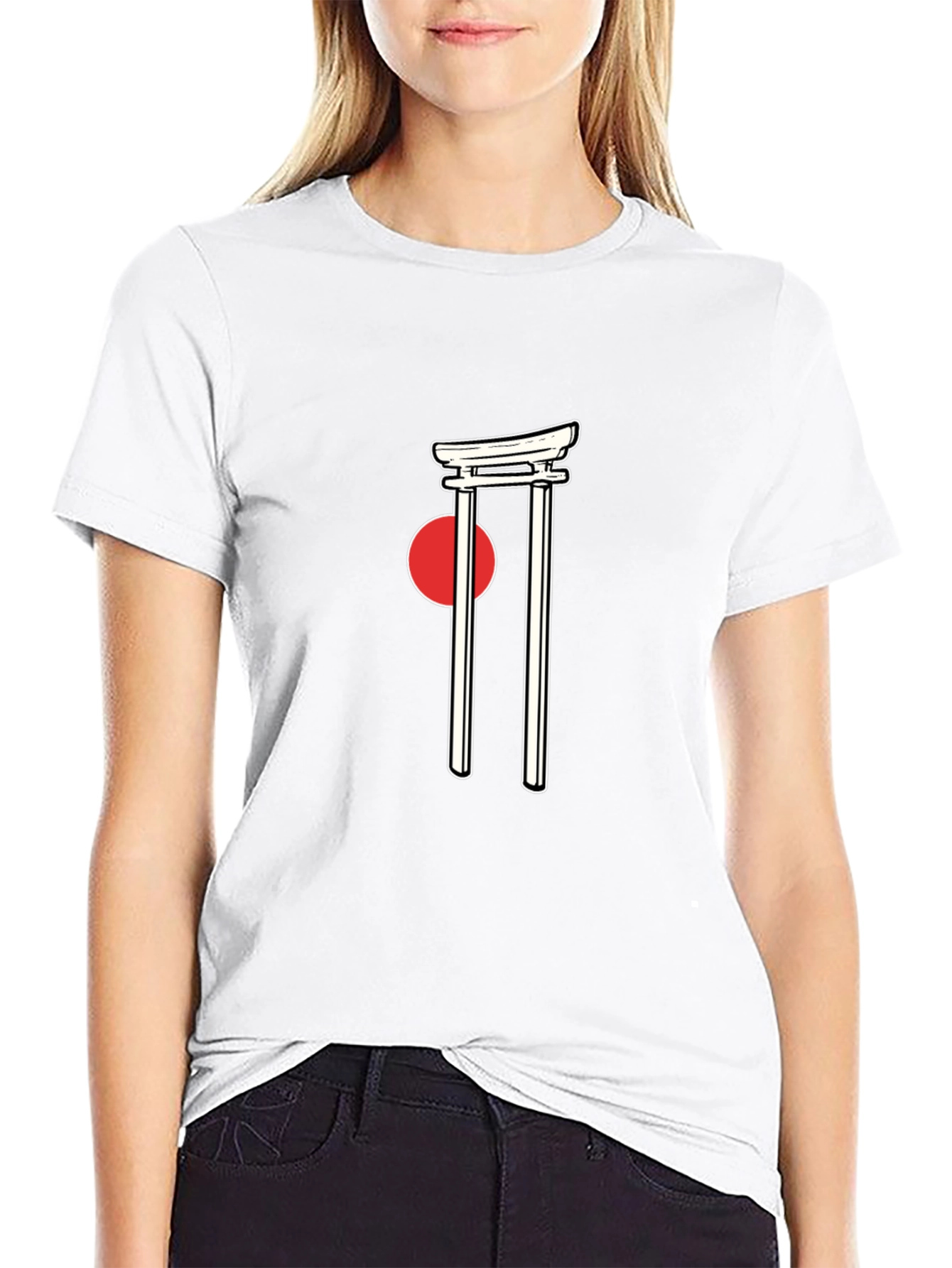 Black Japanese Torii Gate Graphic Tee view 9