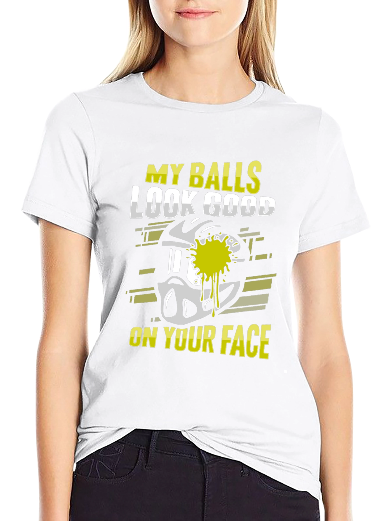 Black My Balls Look Good On Your Face Paintball T-Shirt view 9