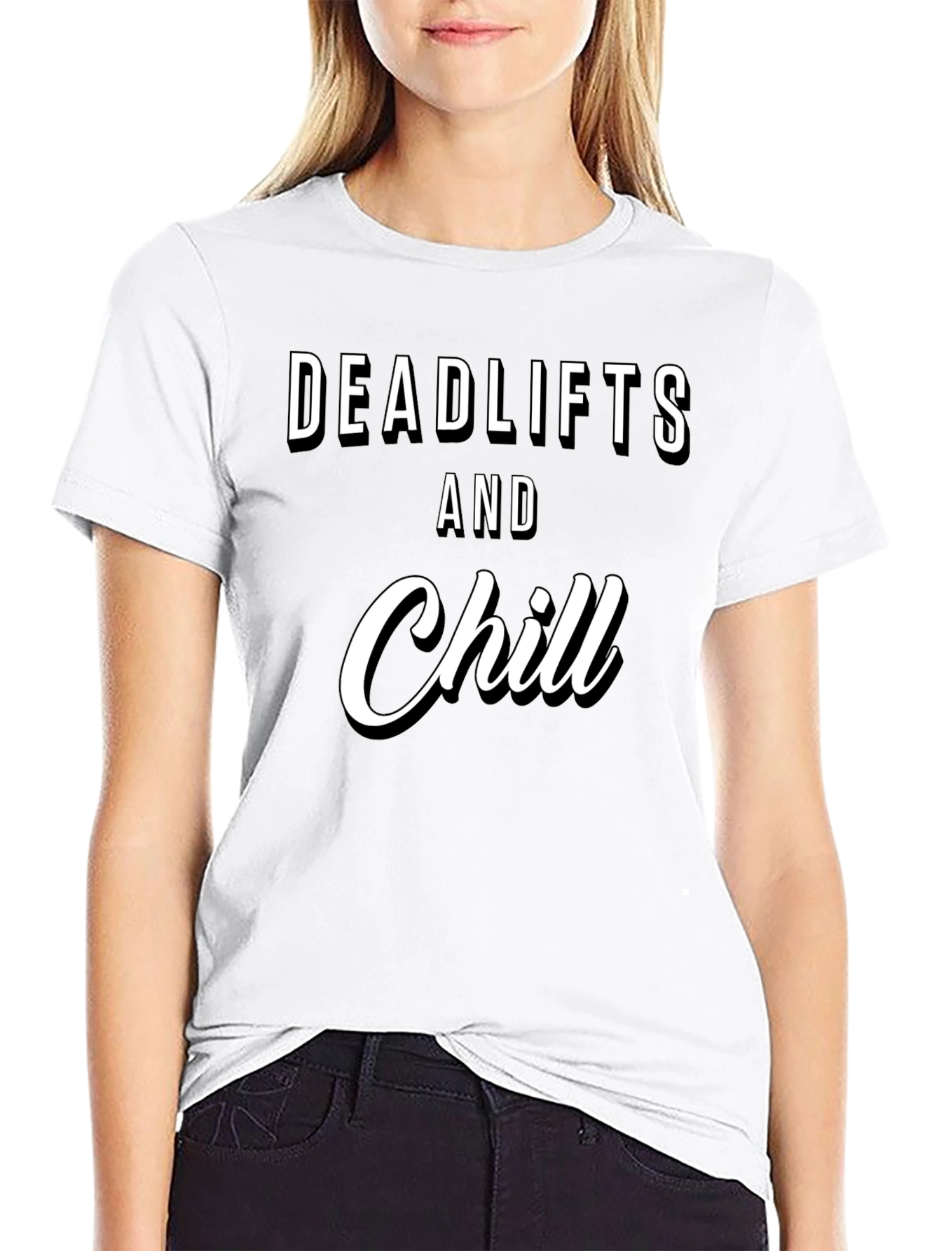Black Deadlifts & Chill Black Graphic Tee view 9