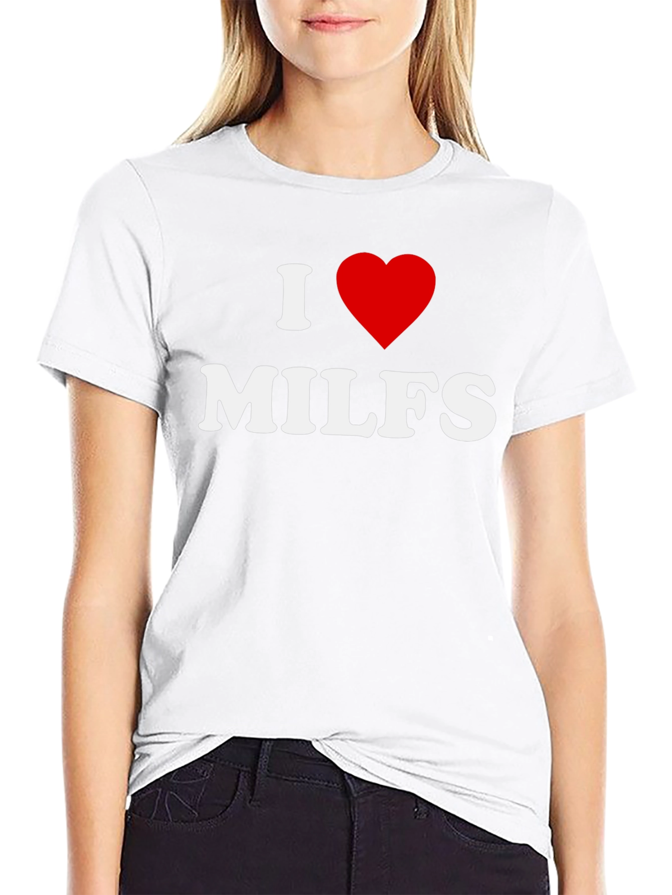 Black I Heart MILFS Graphic Tee - Black view 9