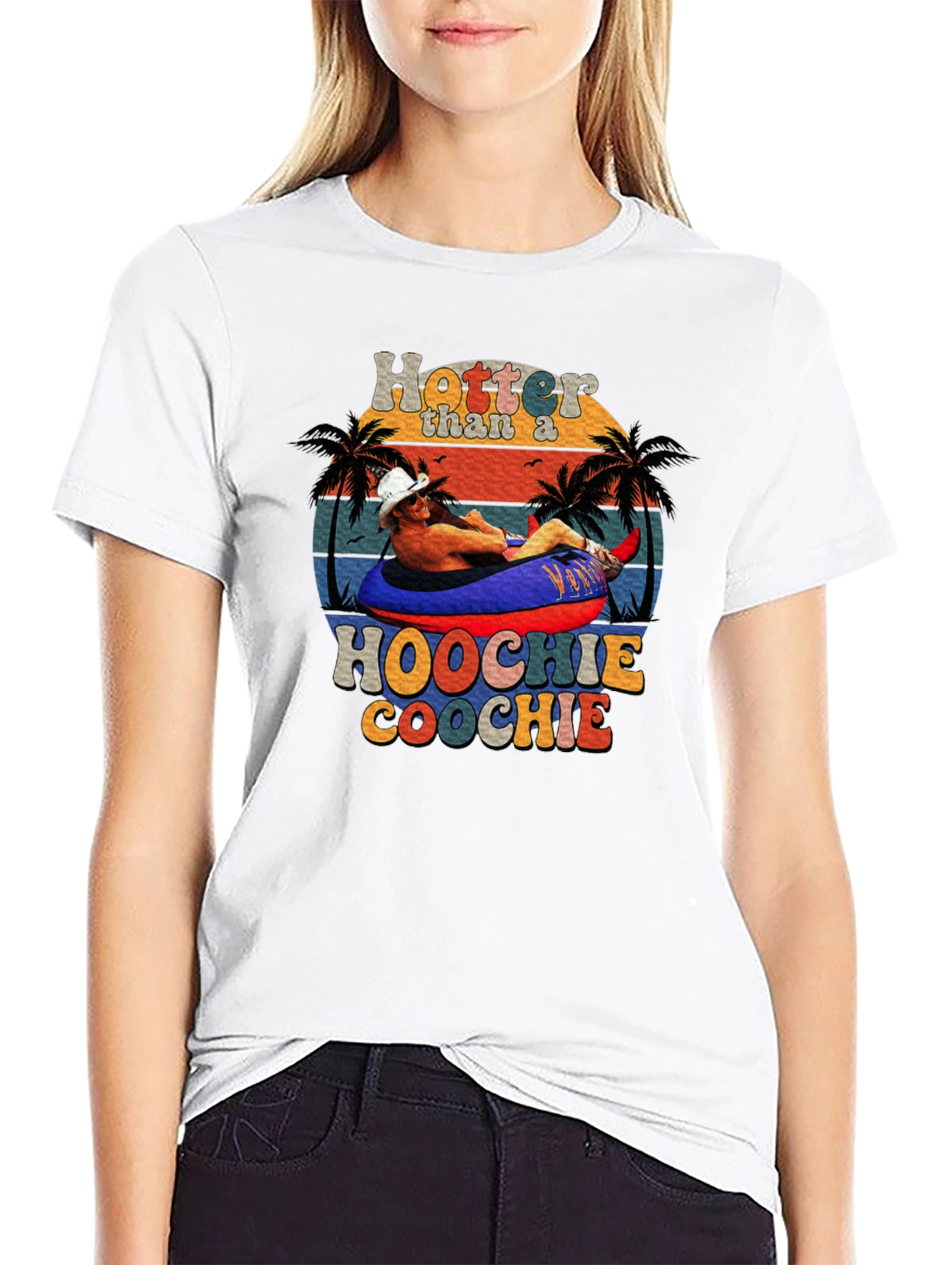 Black Hotter Than a Hoochie Coochie Graphic Tee view 9