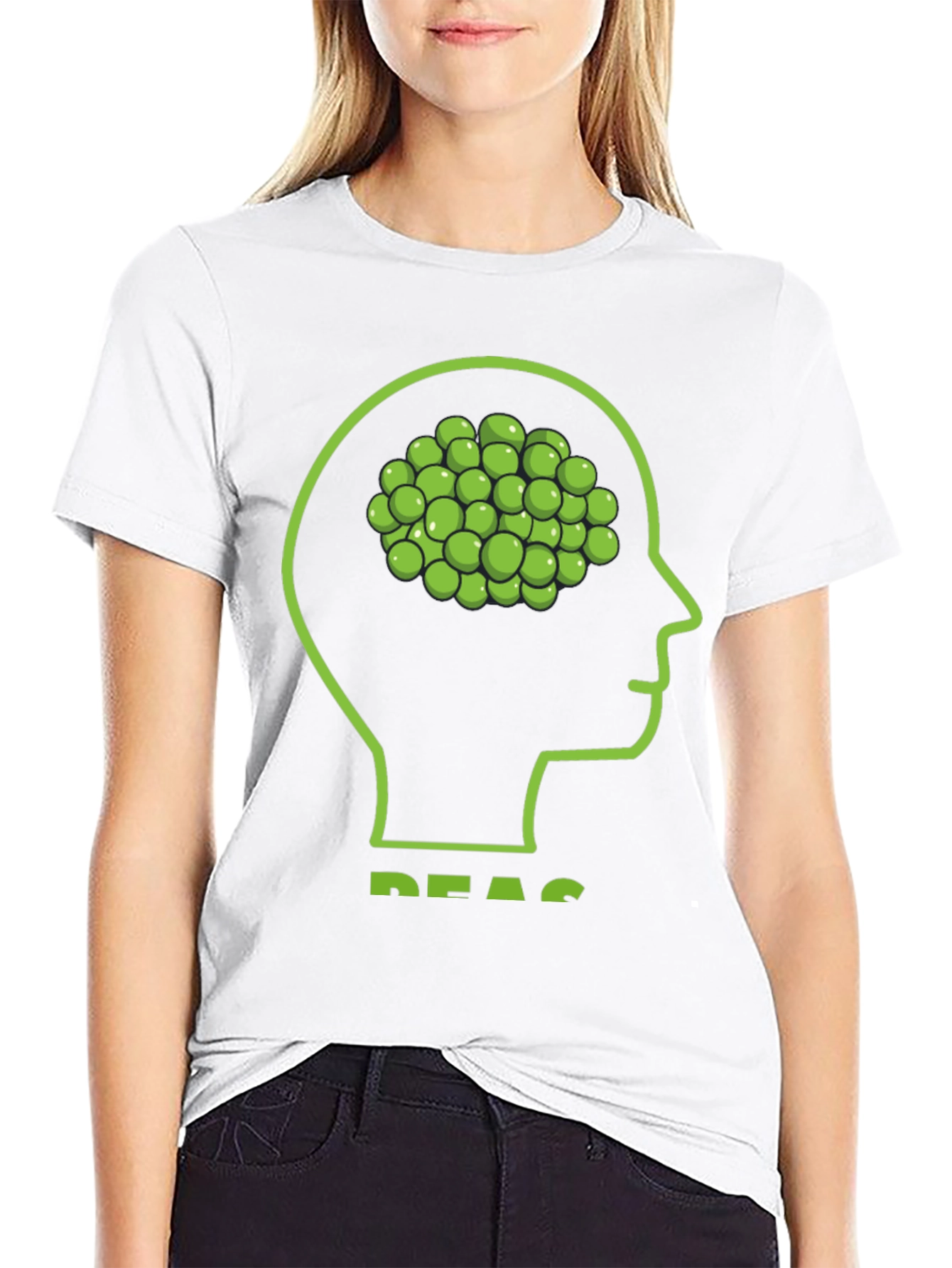 Black Peas Brain T-Shirt: Funny Vegetable Mind Tee view 9
