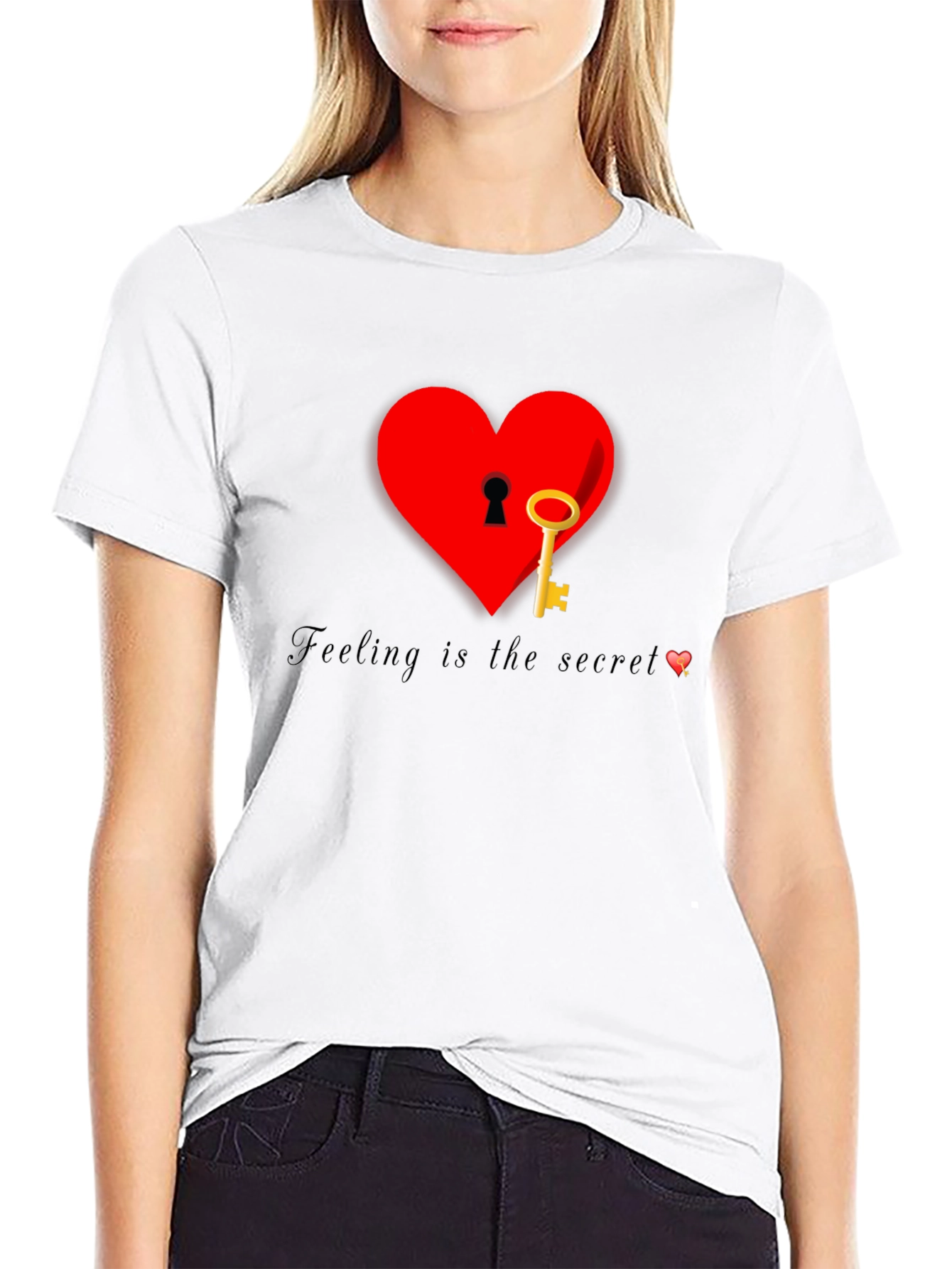 Black Heart Key T-Shirt - Feeling is the Secret view 9
