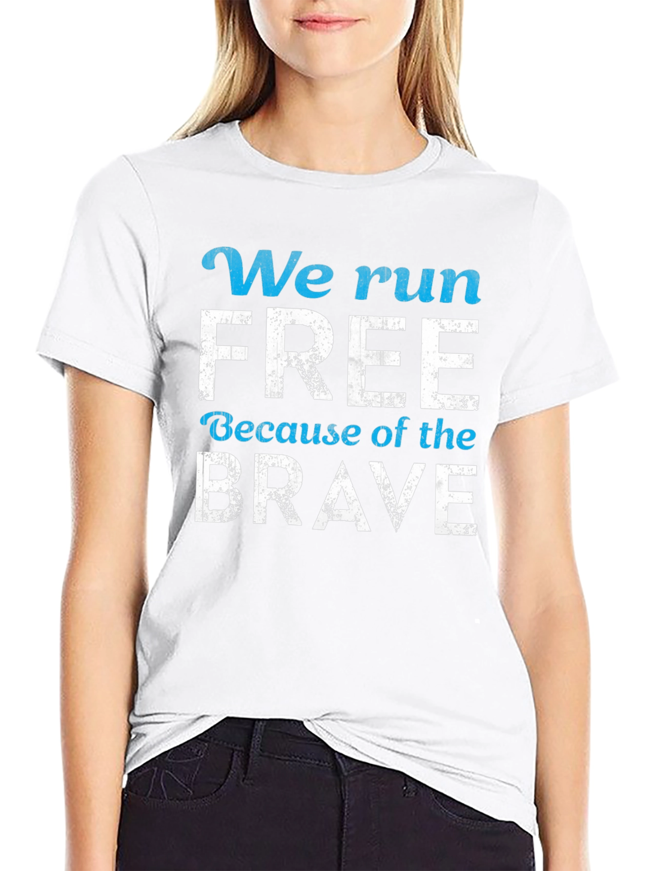 Black We Run Free Patriotic T-Shirt view 9