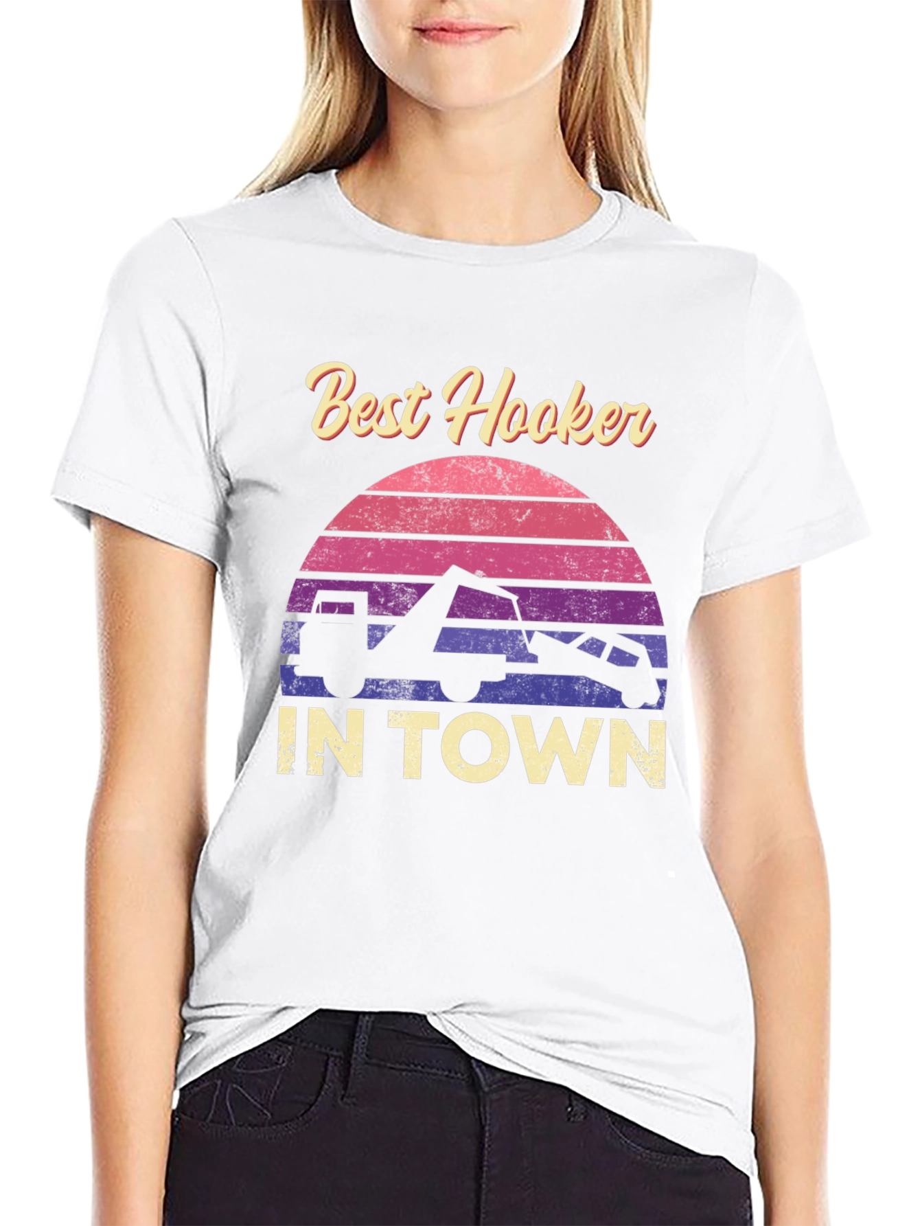 Black Best Hooker in Town Graphic Tee view 9