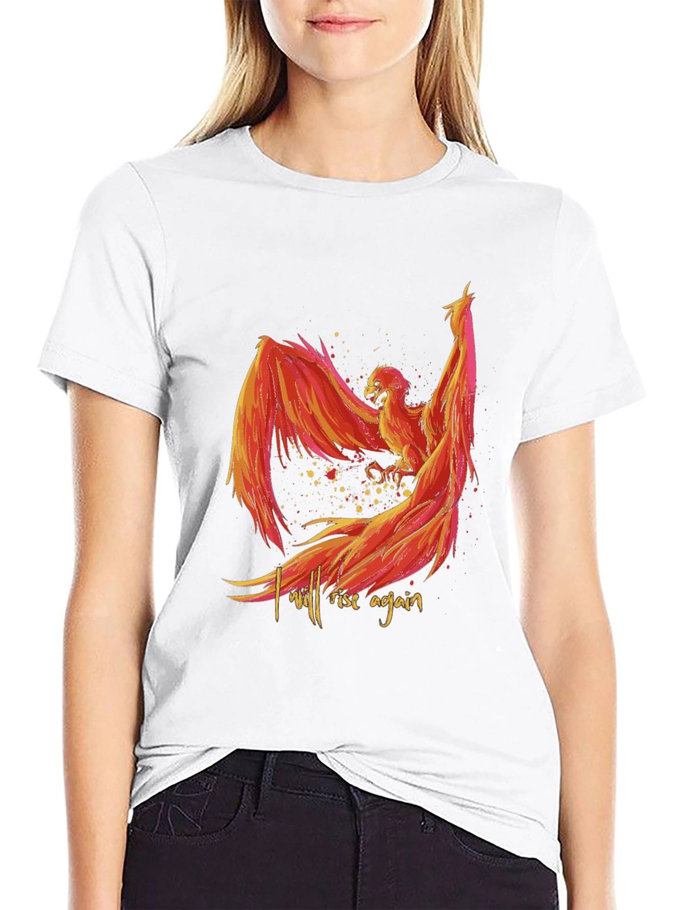 Black Phoenix Rising Graphic Tee - Black view 9