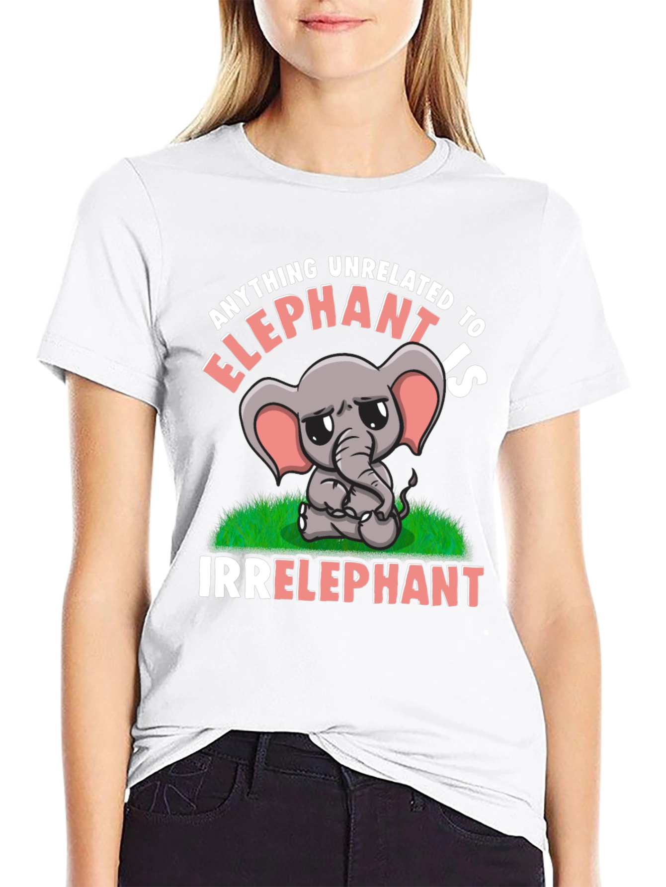 Black Irrelephant T-Shirt Funny Elephant Pun Tee view 9