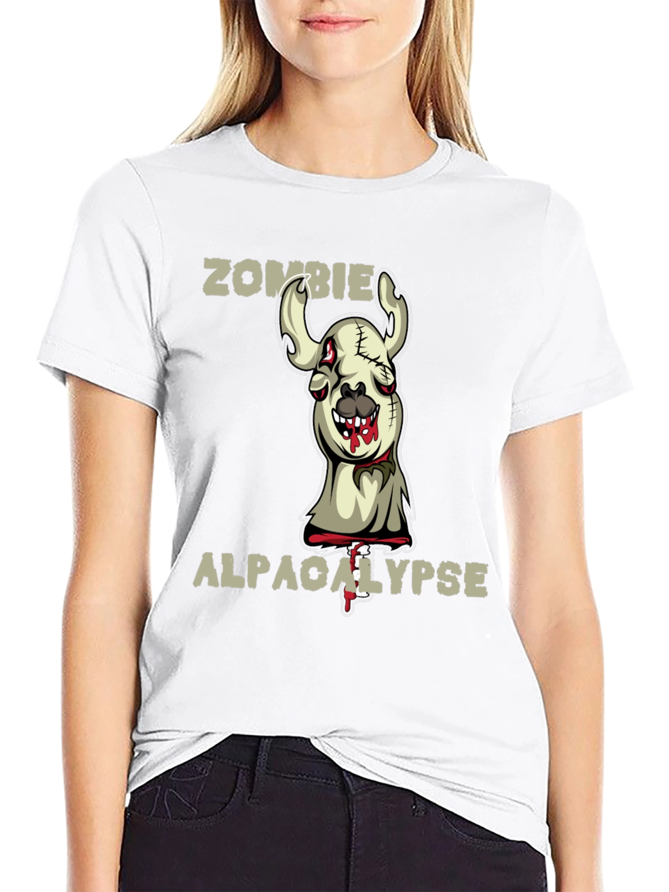 Black Zombie Alpaca-lypse Graphic Tee view 9