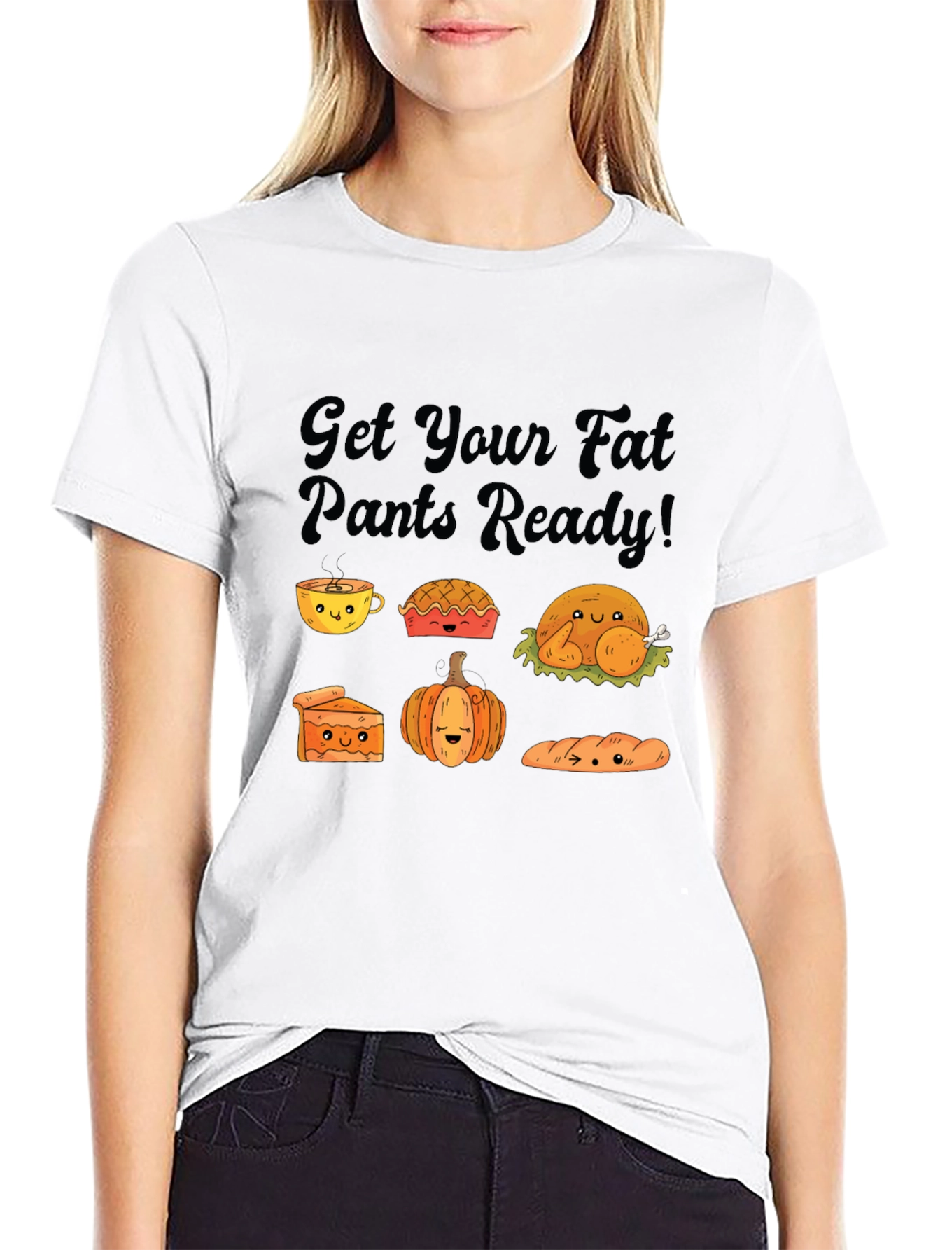 Black Thanksgiving Fat Pants Ready Black T-Shirt view 9