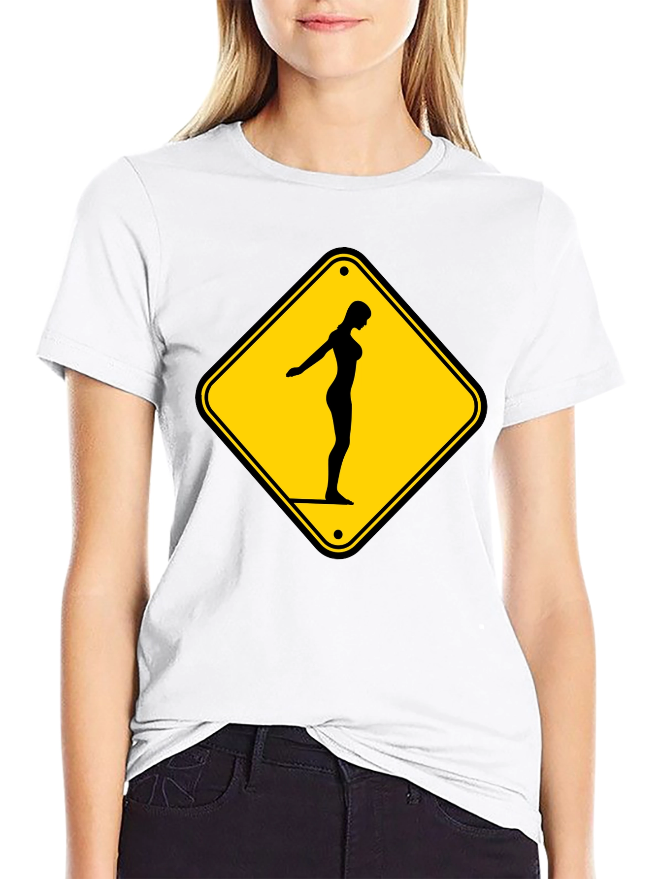 Black Caution Diver Ahead Black T-Shirt view 9
