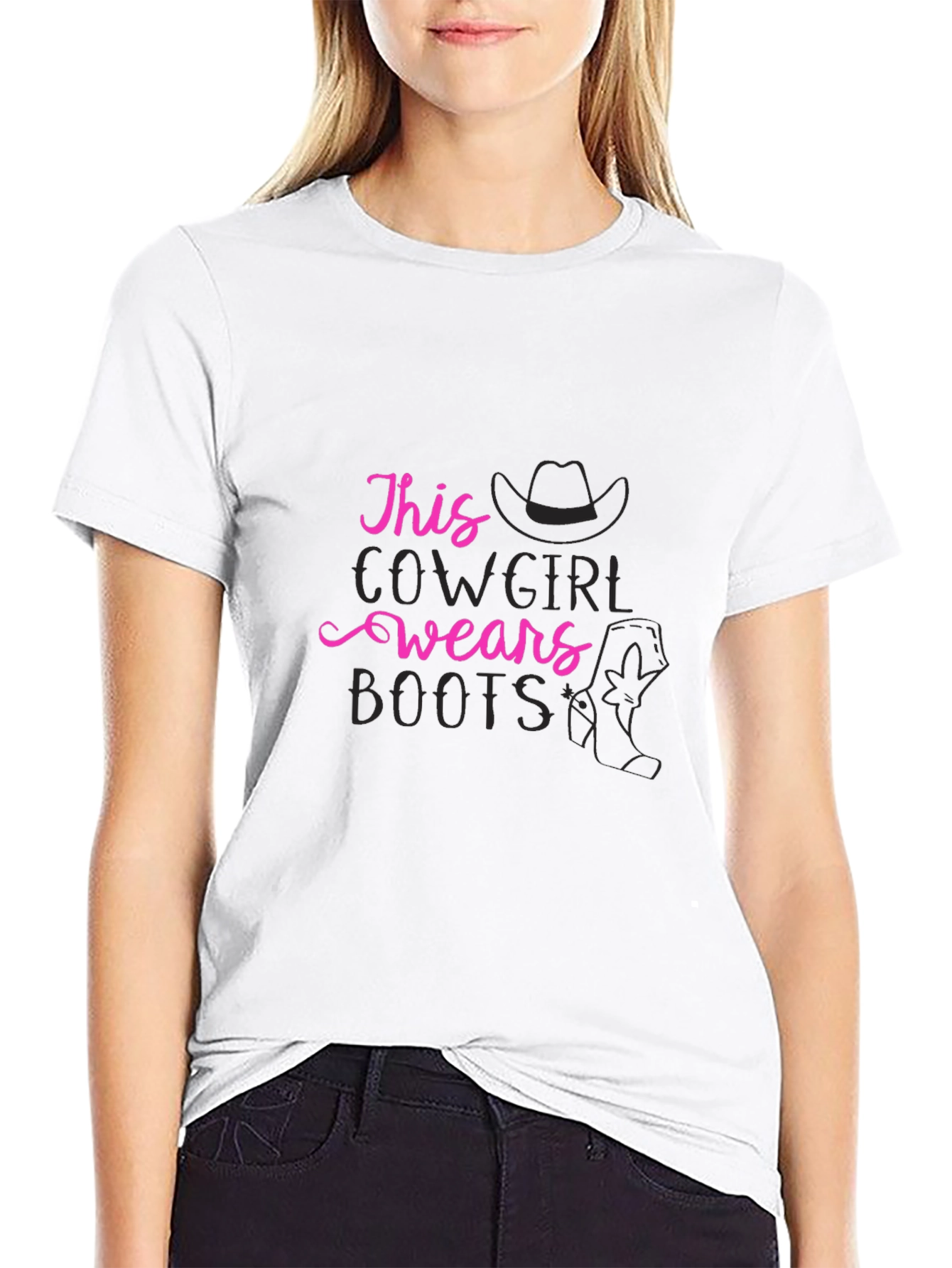 Black Cowgirl Boots T-Shirt - Western Style Tee view 9