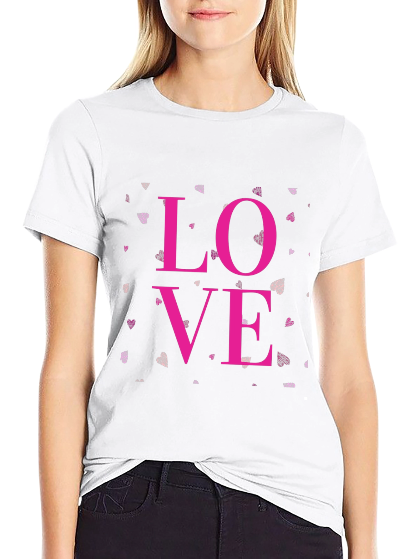 Black Love Graphic Black Tee - Men's Casual T-Shirt view 9