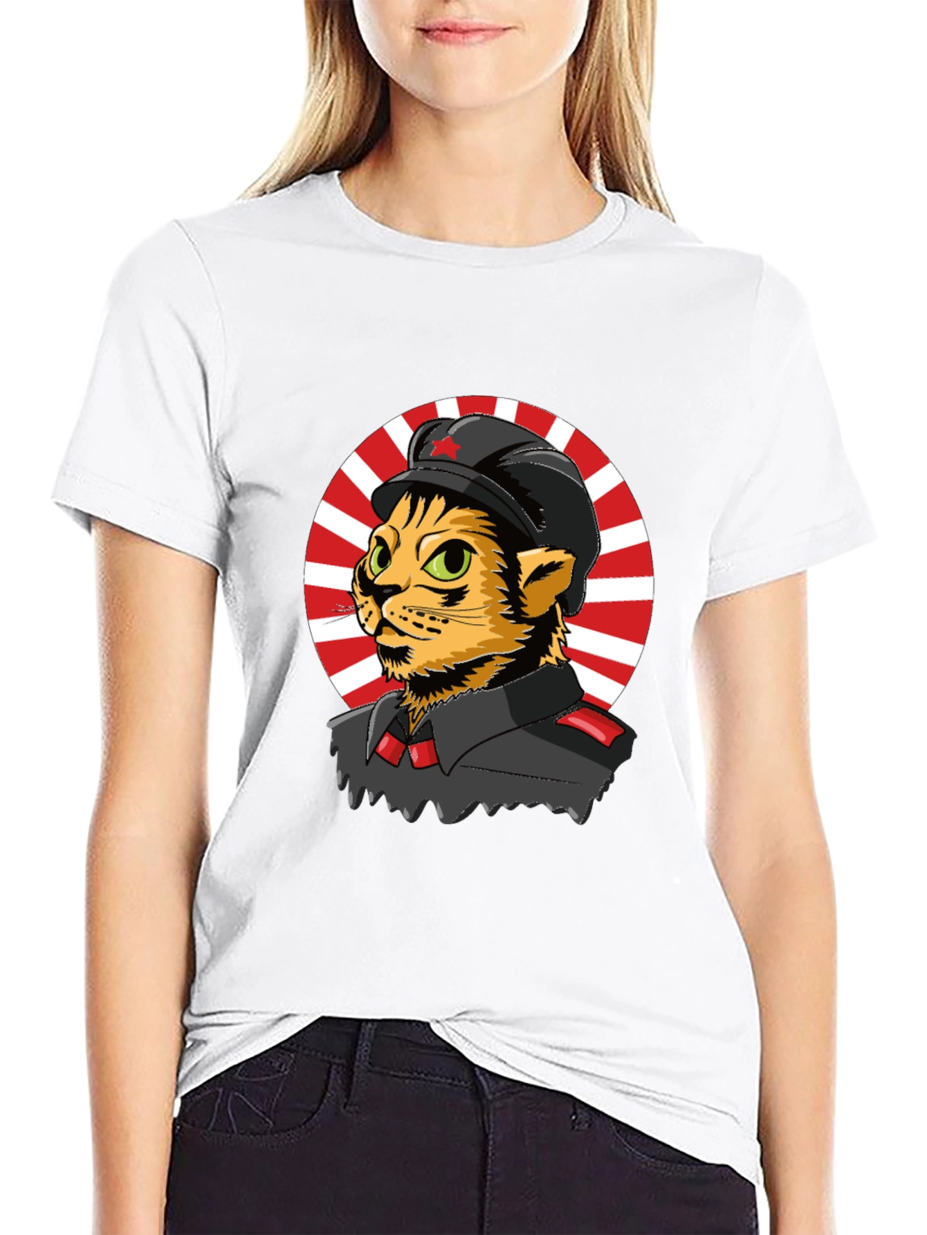 Black Communist Cat T-Shirt - Unique Graphic Tee view 9