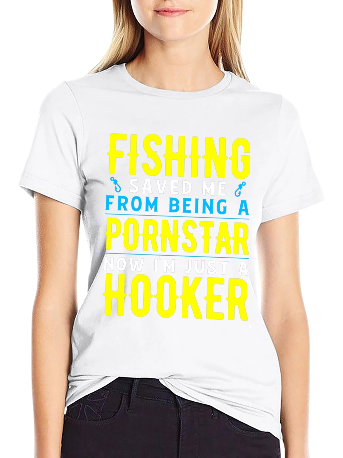 Black Fishing Saved Me T-Shirt Funny Hooker Tee view 9