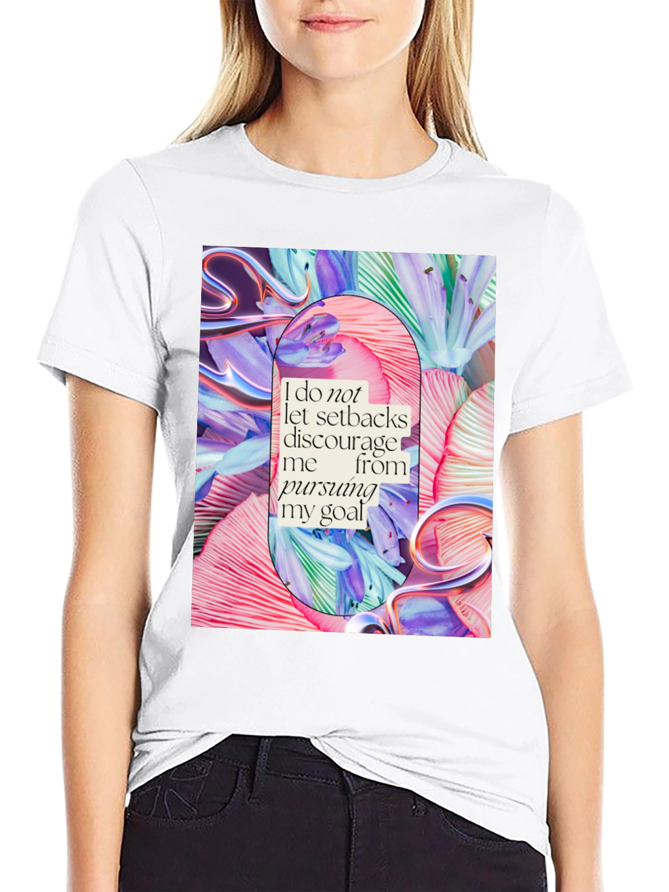 Black Motivational Graphic Tee: Pursue Your Goals view 9