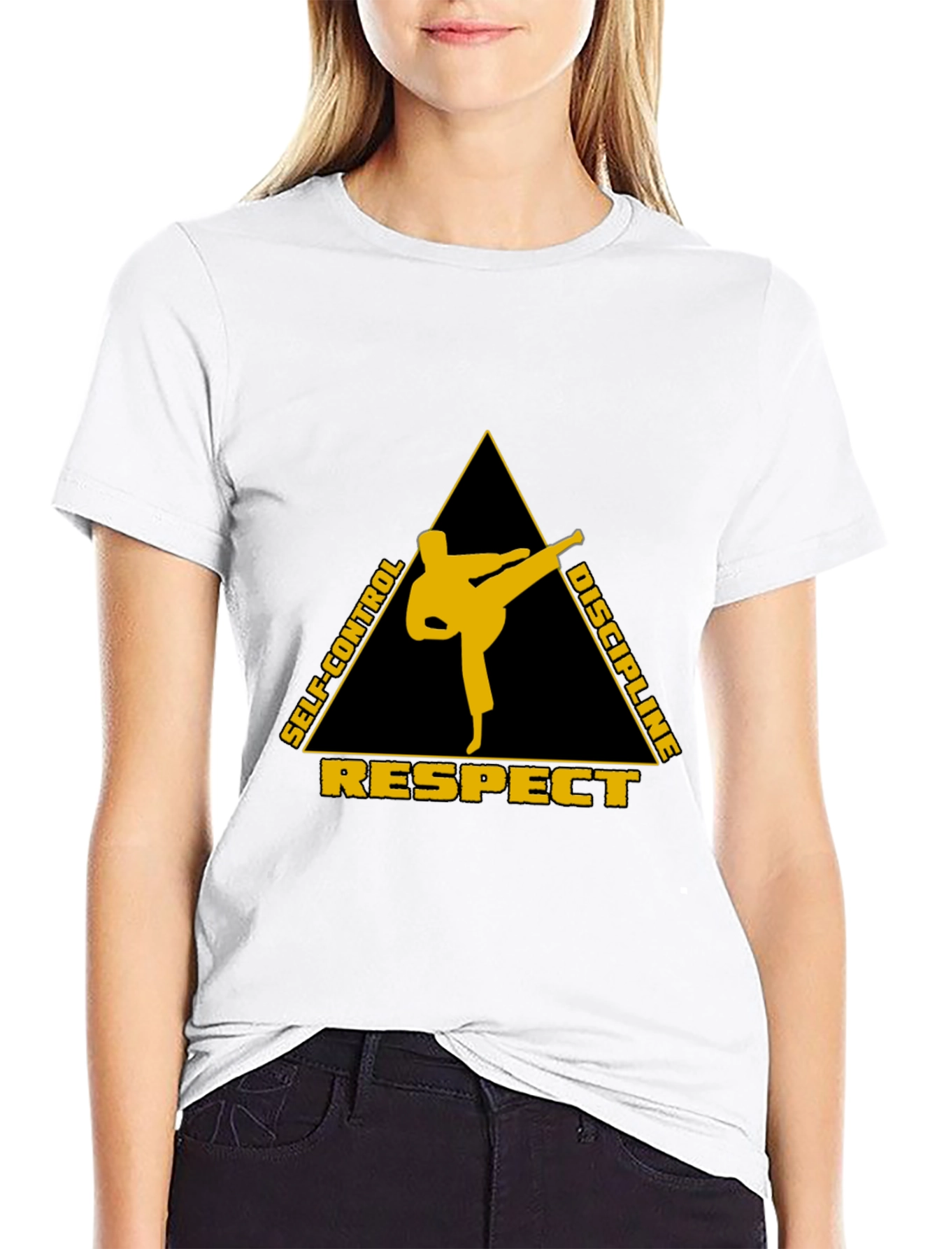 Black Martial Arts Respect Discipline T-Shirt view 9