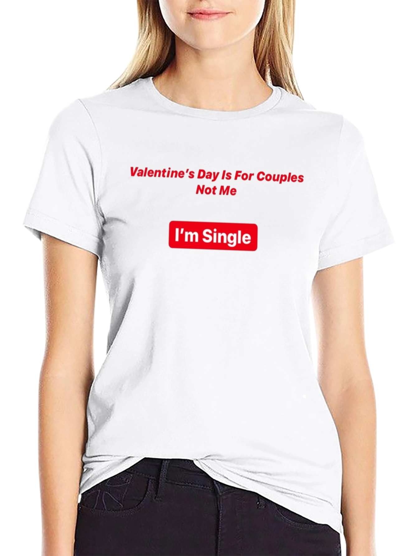Black Single Valentine's Day Humor T-Shirt view 9