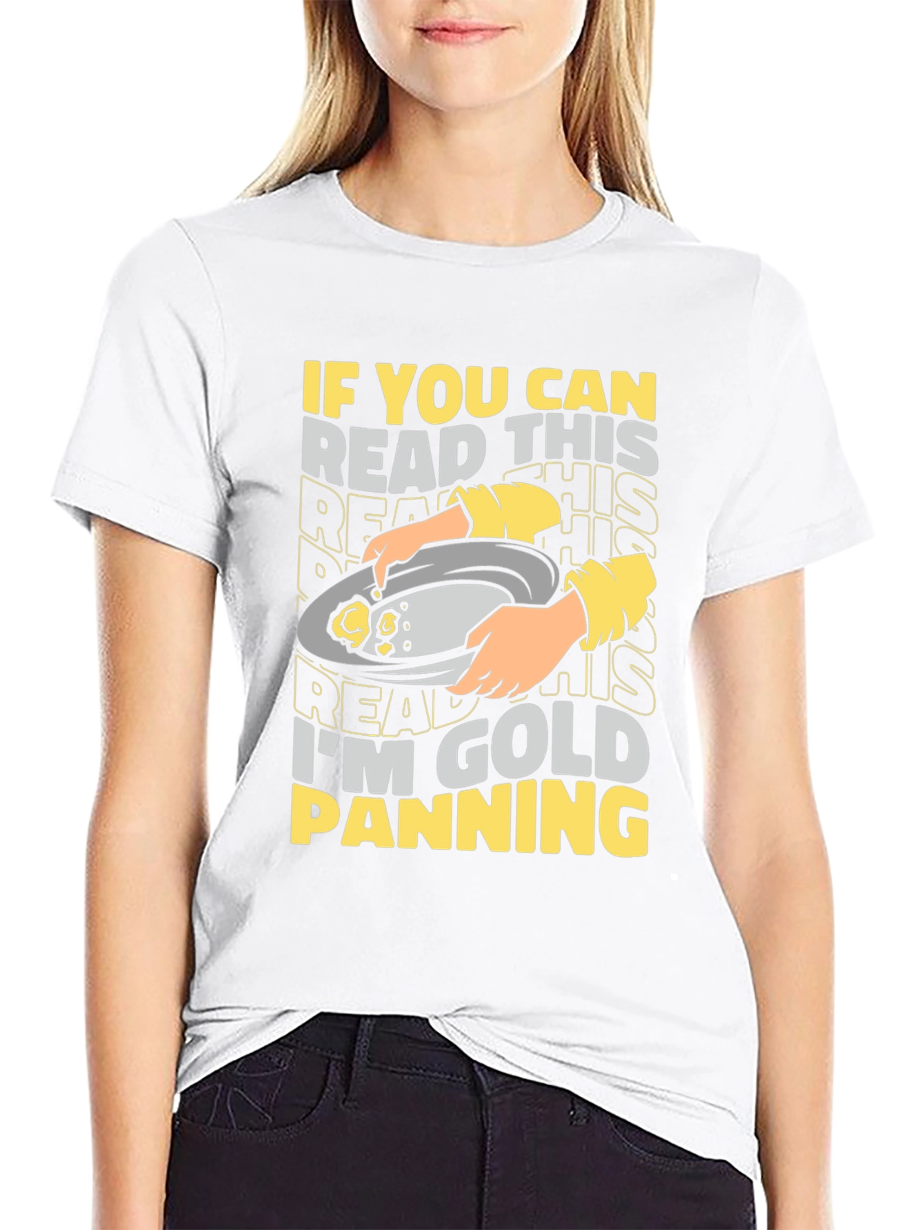 Black Gold Panning T-Shirt - Humorous Mining Tee view 9