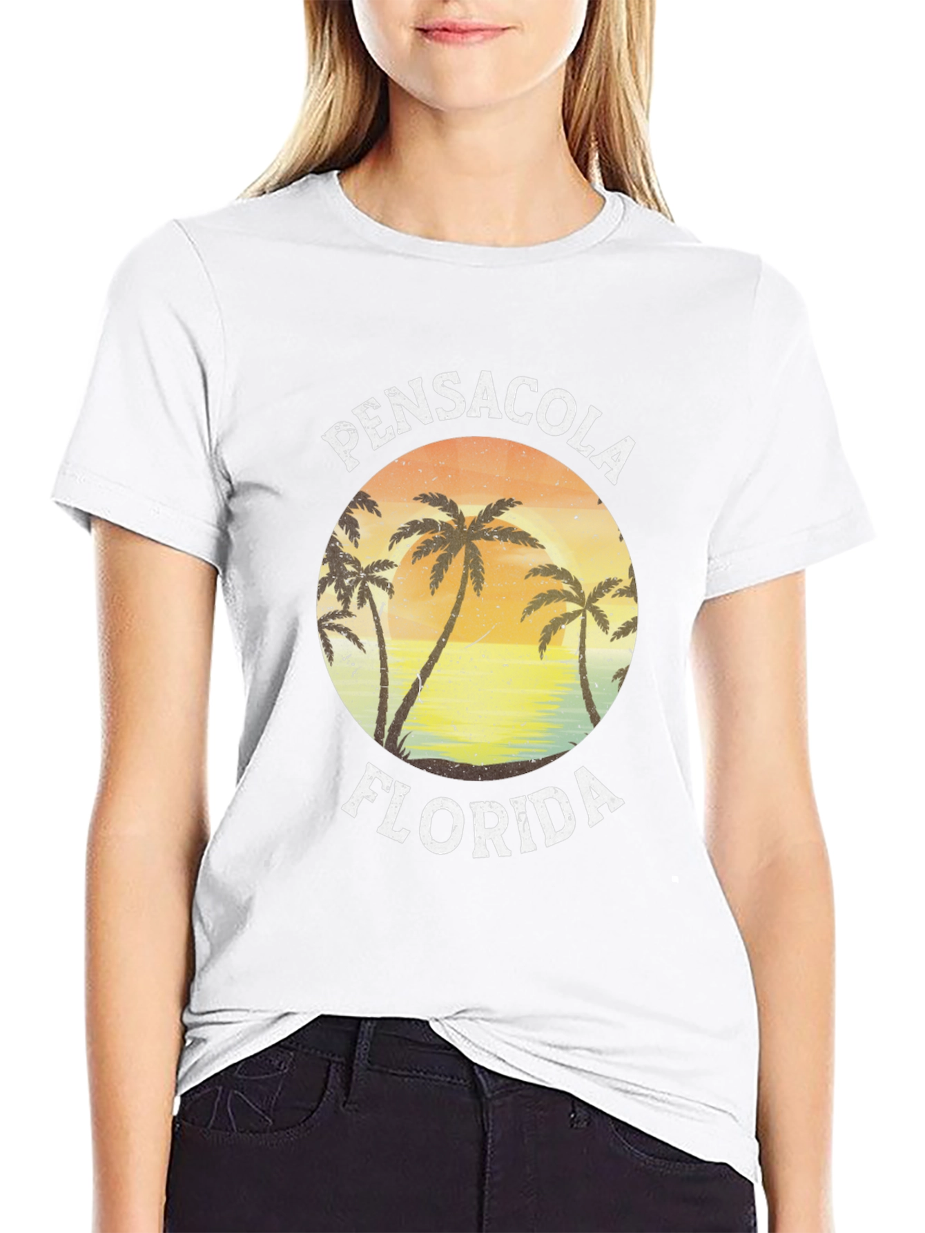 Black Pensacola Florida Graphic T-Shirt view 9