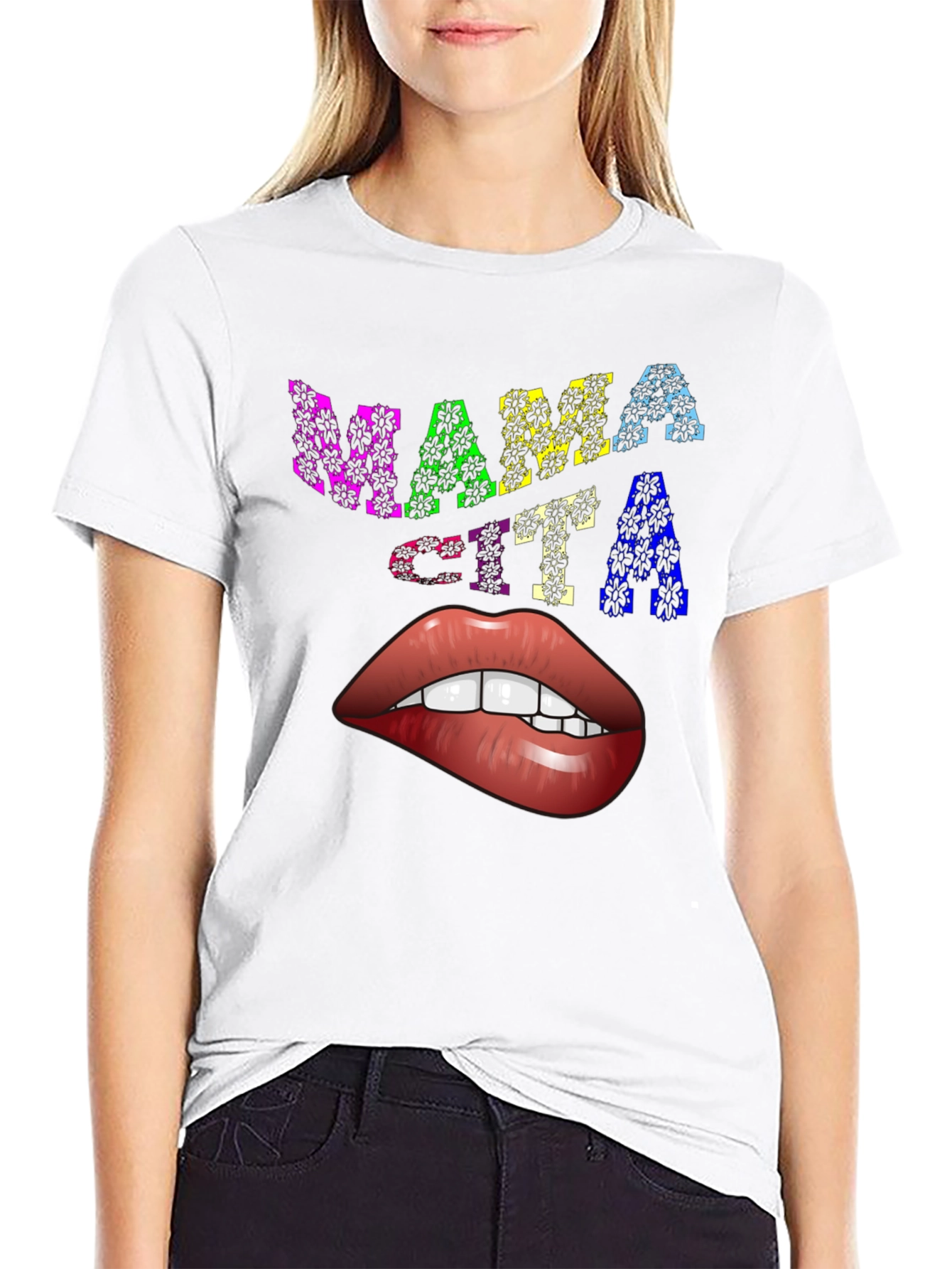 Black Mama Cita Lips Graphic Tee - Unique Design view 9