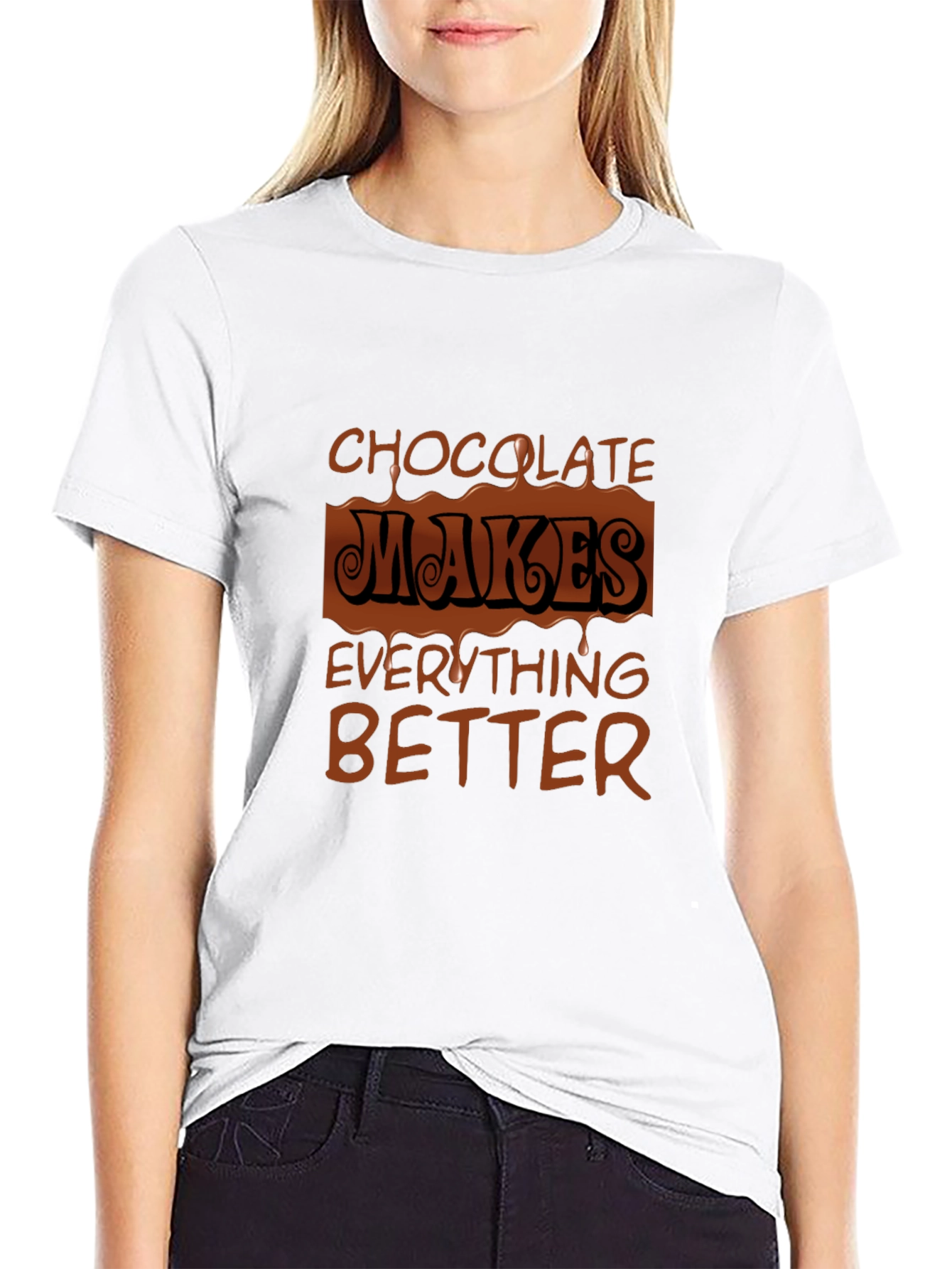 Black Chocolate Makes Everything Better Graphic Tee view 9