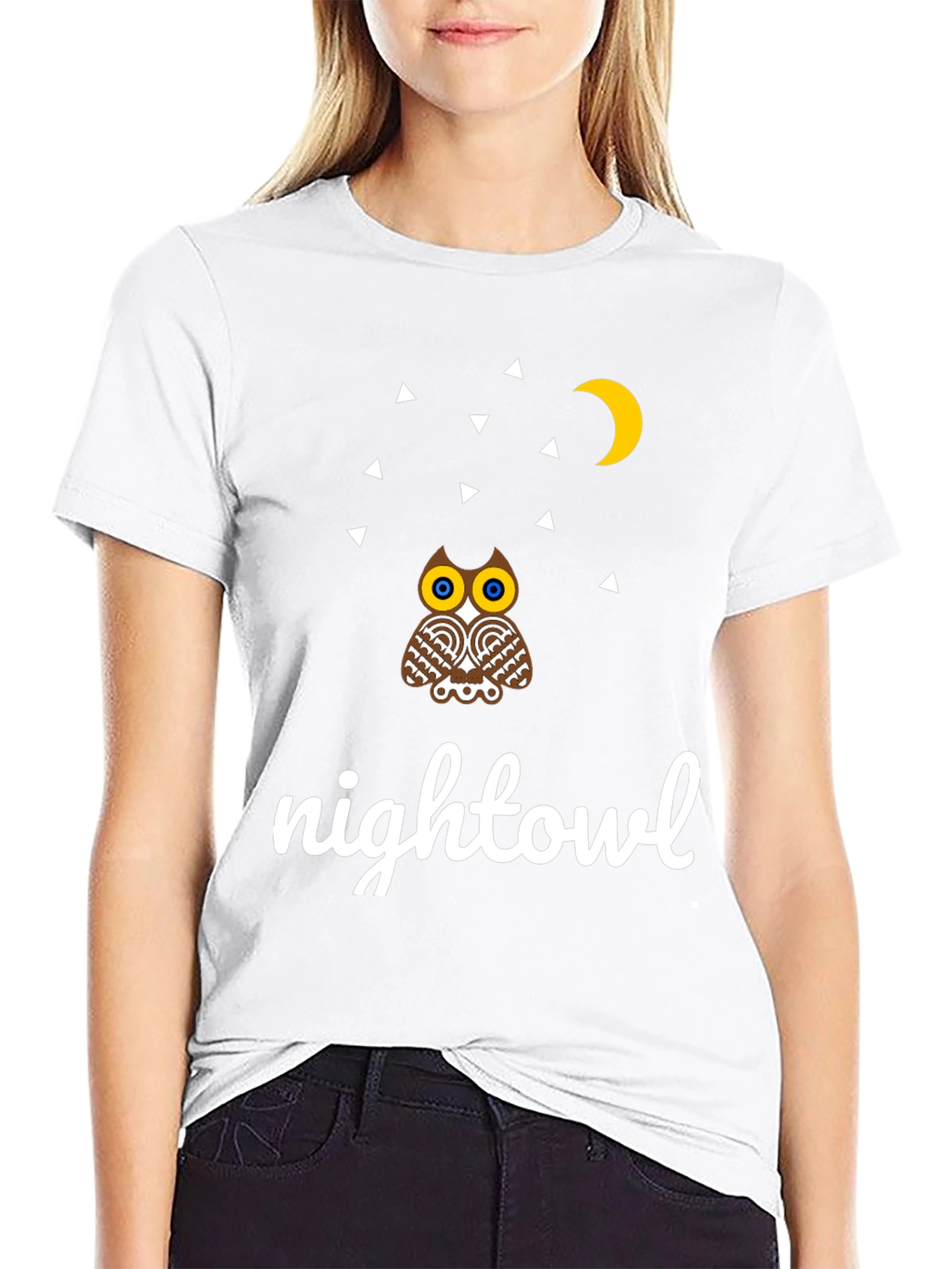 Black Night Owl Graphic Tee - Unique Design view 9