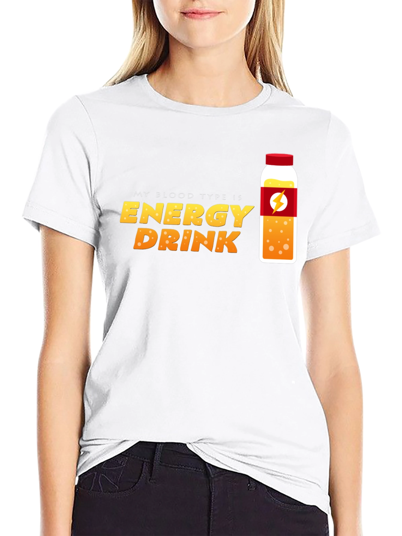 Black Energy Drink Blood Type T-Shirt - Novelty Graphic Tee view 9