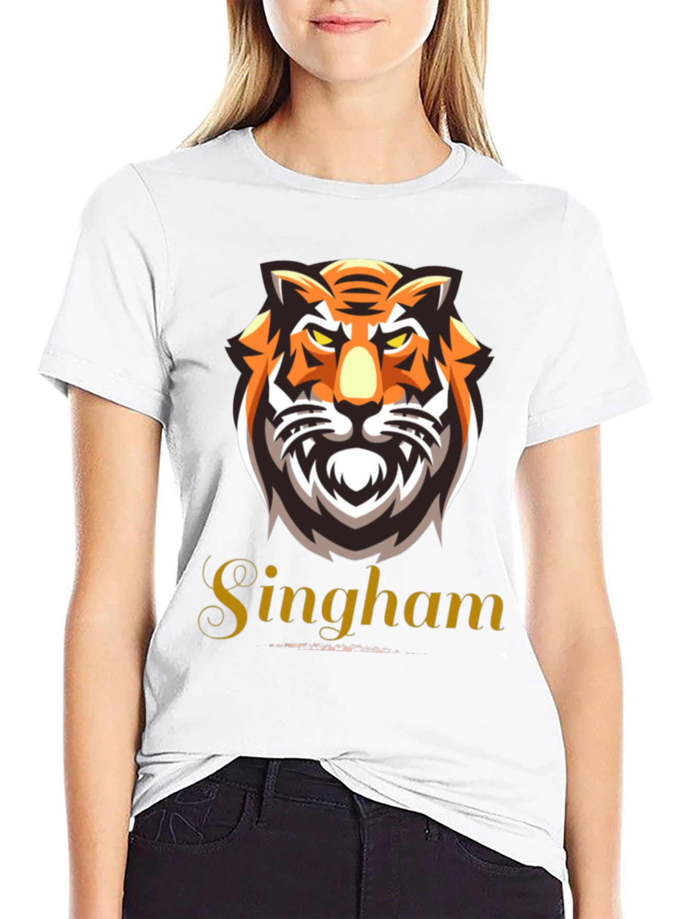 Black Singham Tiger Graphic Tee - Bold & Fierce view 9